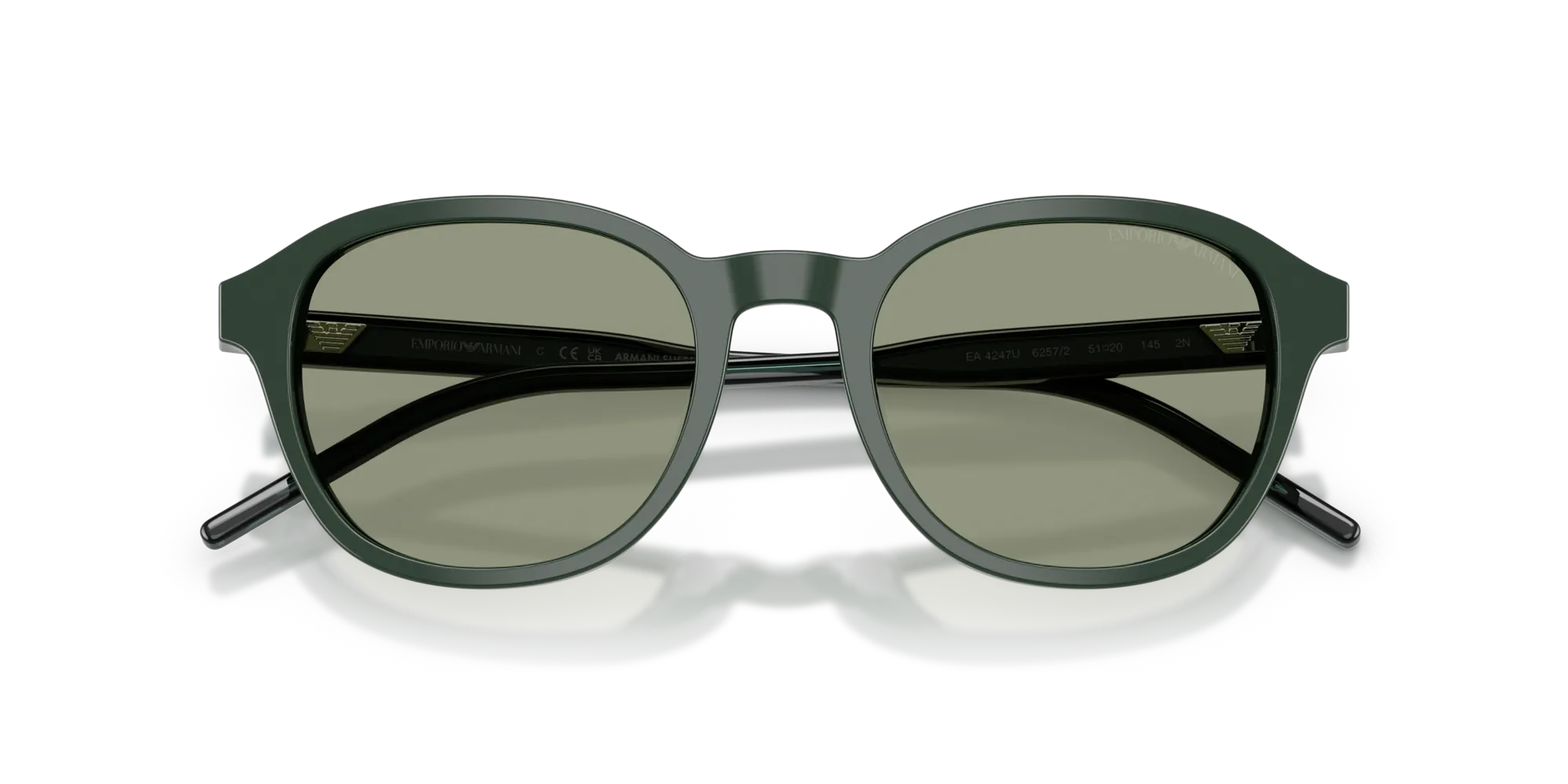 Emporio Armani EA4247U 6257/2 Occhiali da sole Acetato Verde Verde Pantos Normale - immagine 2