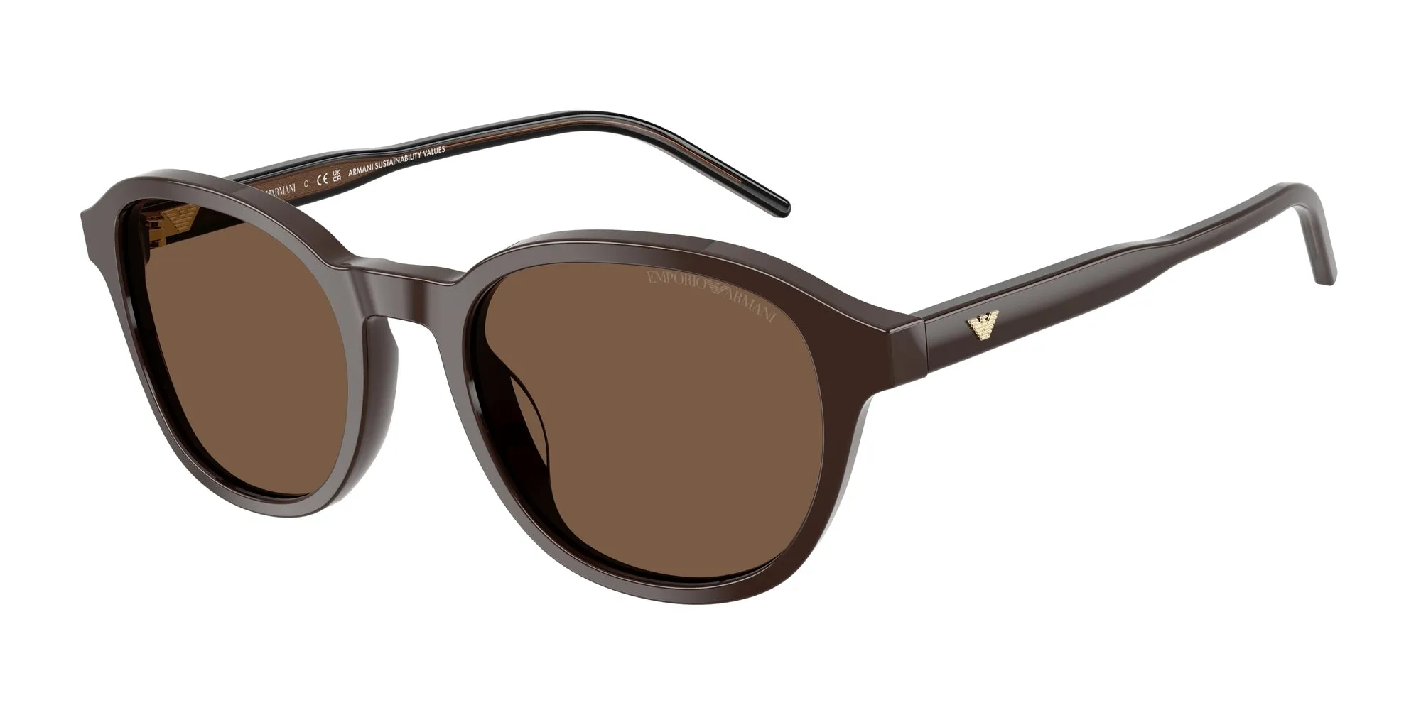 Emporio Armani EA4247U 625573 Occhiali da sole Acetato Marrone Marrone Pantos Normale - immagine 1