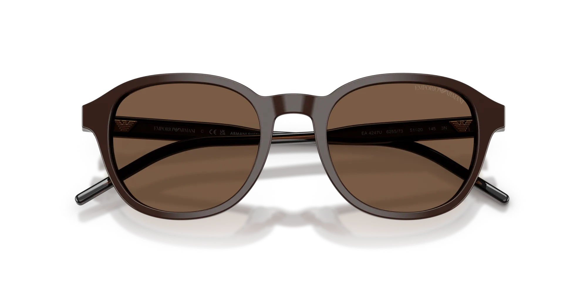 Emporio Armani EA4247U 625573 Occhiali da sole Acetato Marrone Marrone Pantos Normale - immagine 2