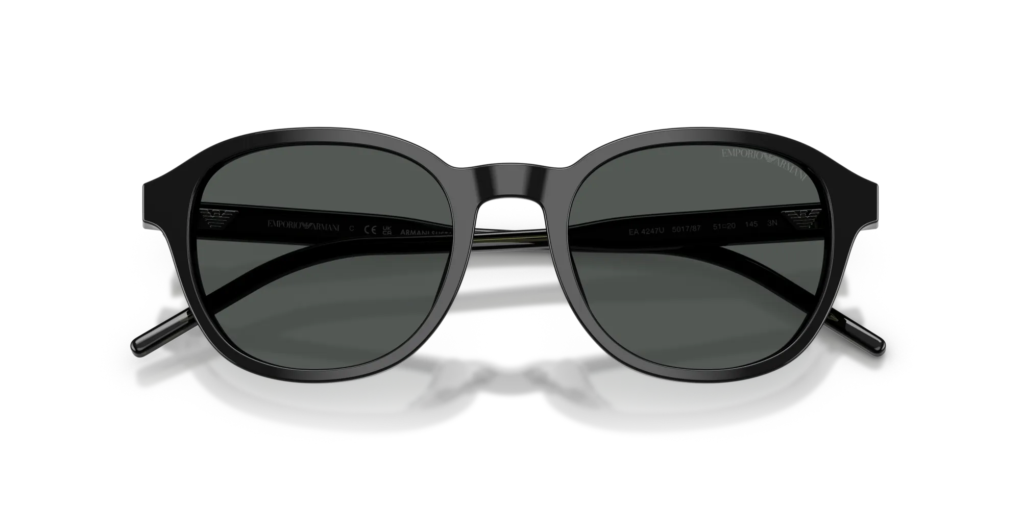 Emporio Armani EA4247U 501787 Occhiali da sole Acetato Nero Grigio Pantos Normale - immagine 2