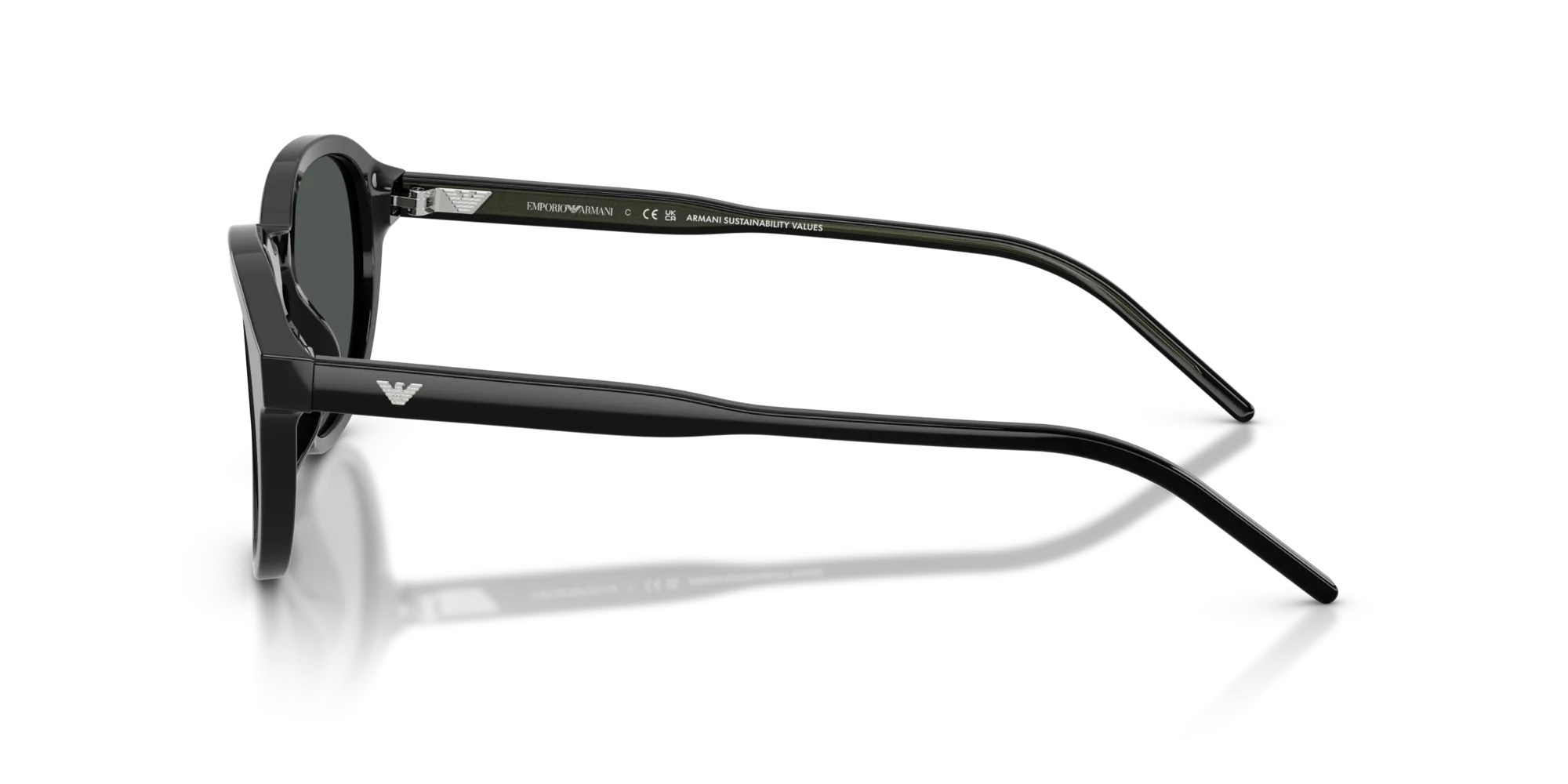 Emporio Armani EA4247U 501787 Occhiali da sole Acetato Nero Grigio Pantos Normale - immagine 4