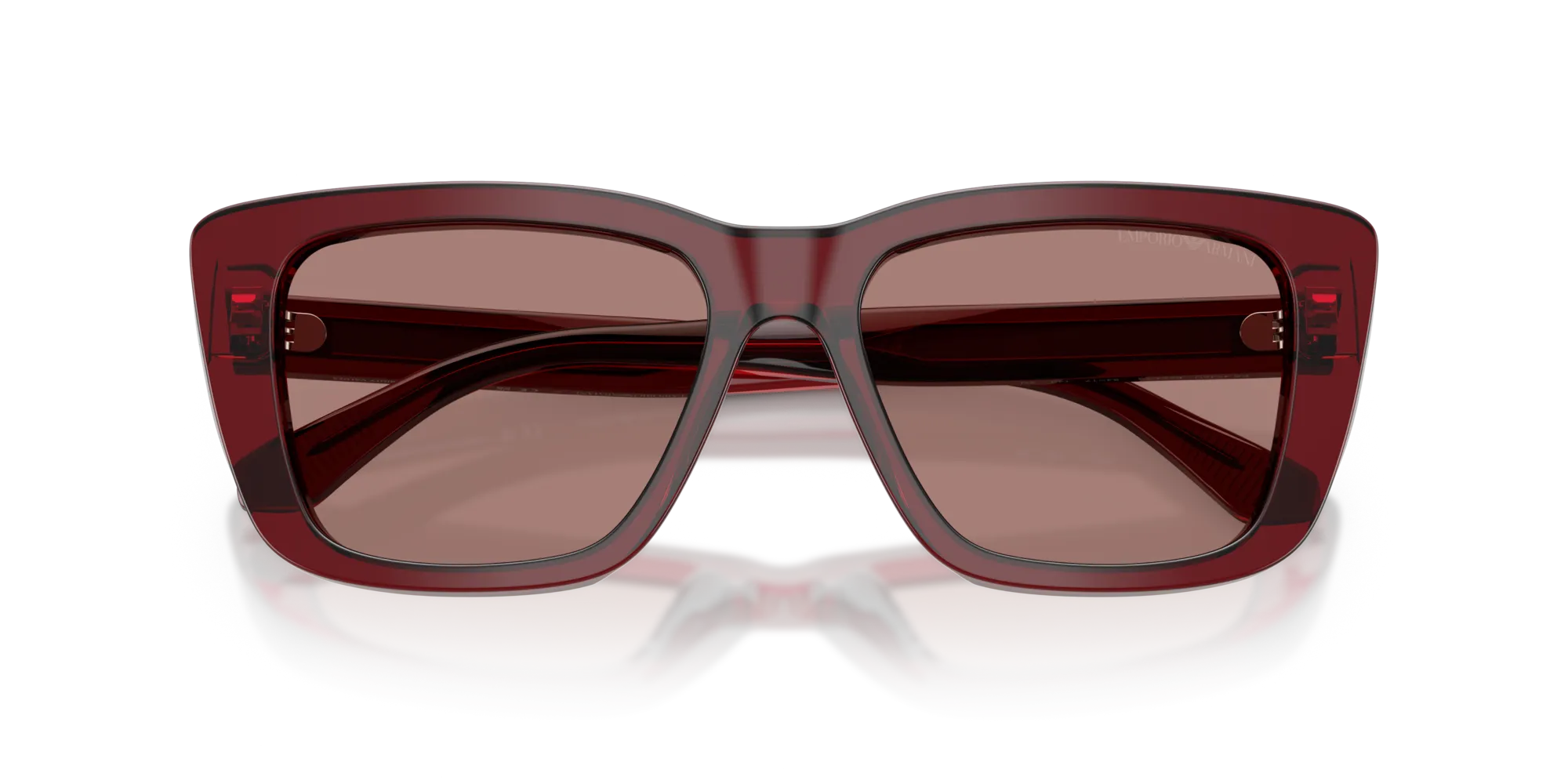 Emporio Armani EA4246U 625473 Occhiali da sole Acetato Rosso Marrone Cat Eye Normale - immagine 2