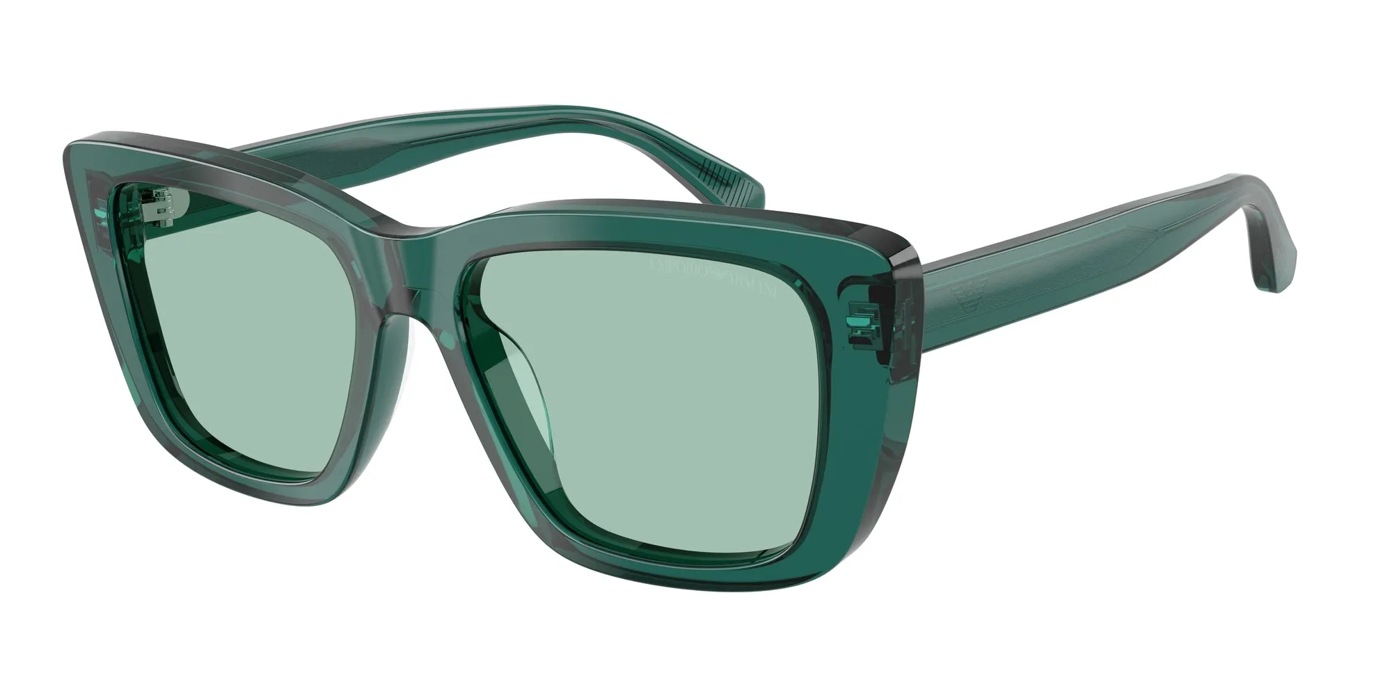Emporio Armani EA4246U 6252/2 Occhiali da sole Acetato Verde Verde Cat Eye Normale - immagine 1