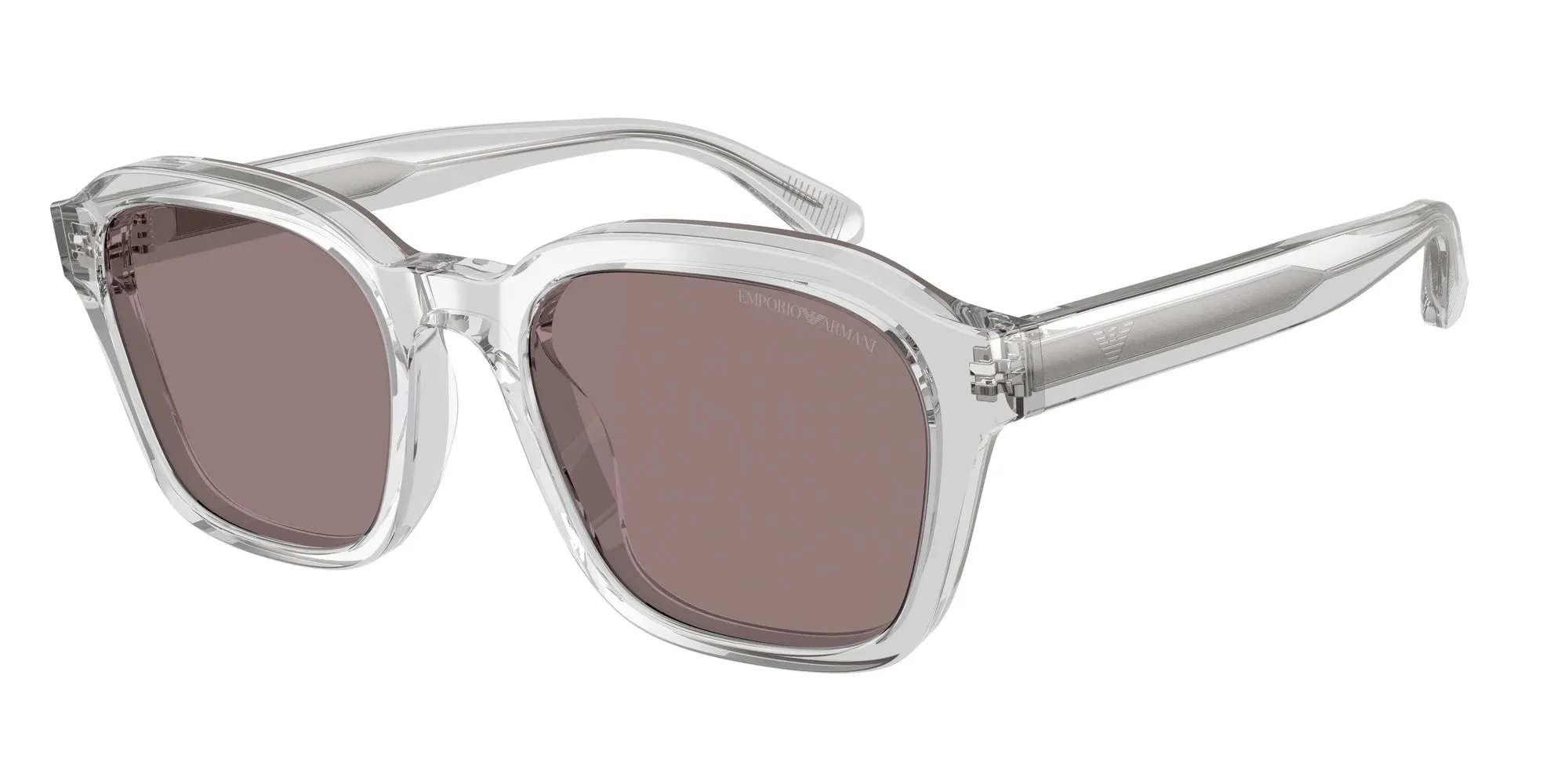Emporio Armani EA4245U 62507N Occhiali da sole Acetato Trasparente Marrone Geometrica Normale - immagine 1