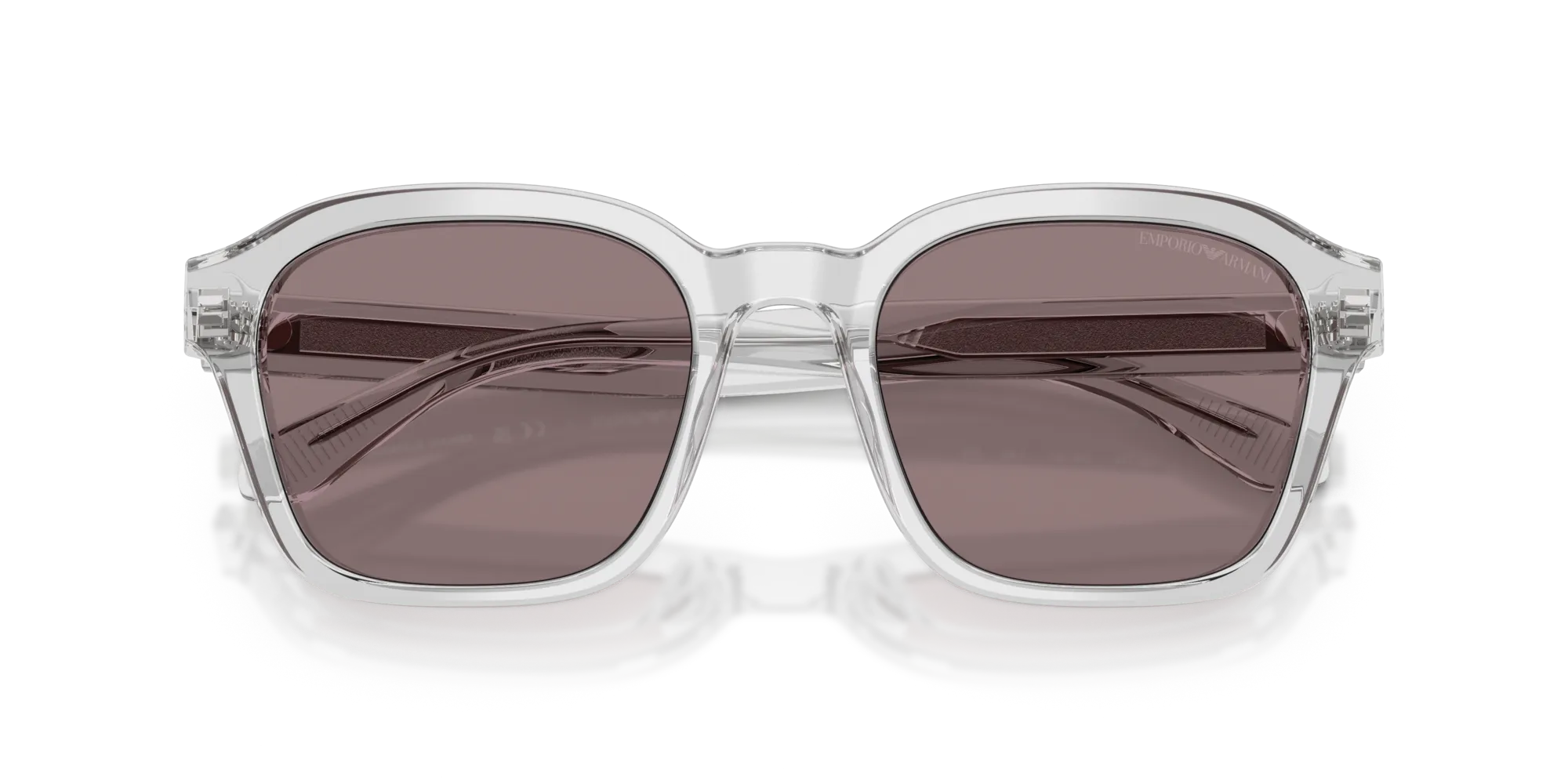 Emporio Armani EA4245U 62507N Occhiali da sole Acetato Trasparente Marrone Geometrica Normale - immagine 2