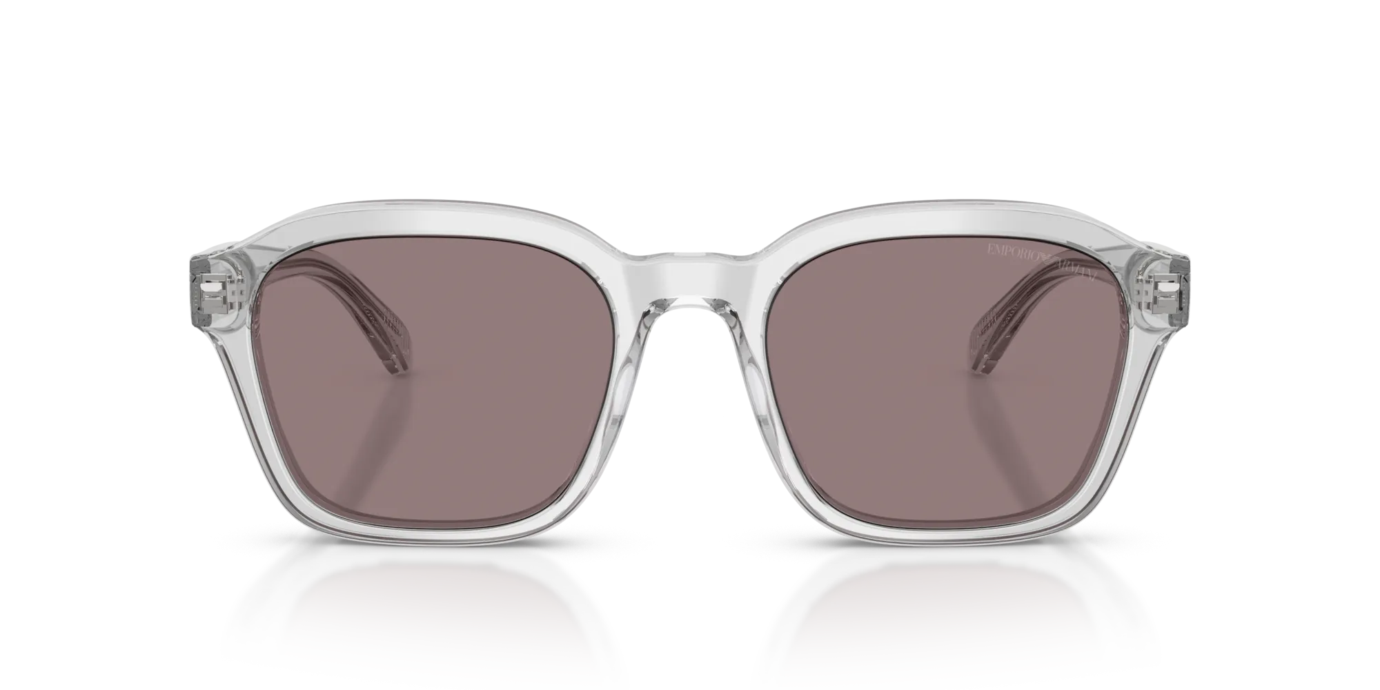 Emporio Armani EA4245U 62507N Occhiali da sole Acetato Trasparente Marrone Geometrica Normale - immagine 3