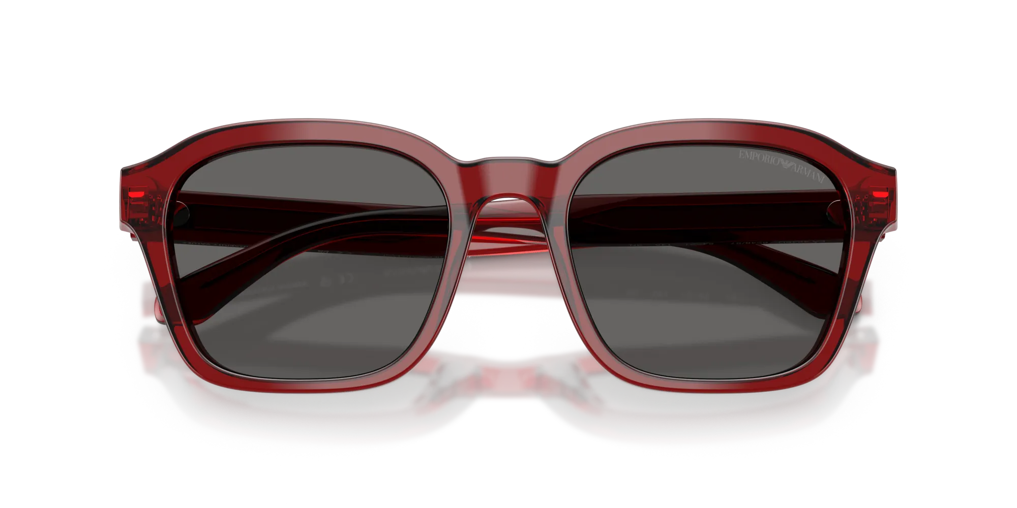 Emporio Armani EA4245U 624887 Occhiali da sole Acetato Rosso Grigio Geometrica Normale - immagine 2
