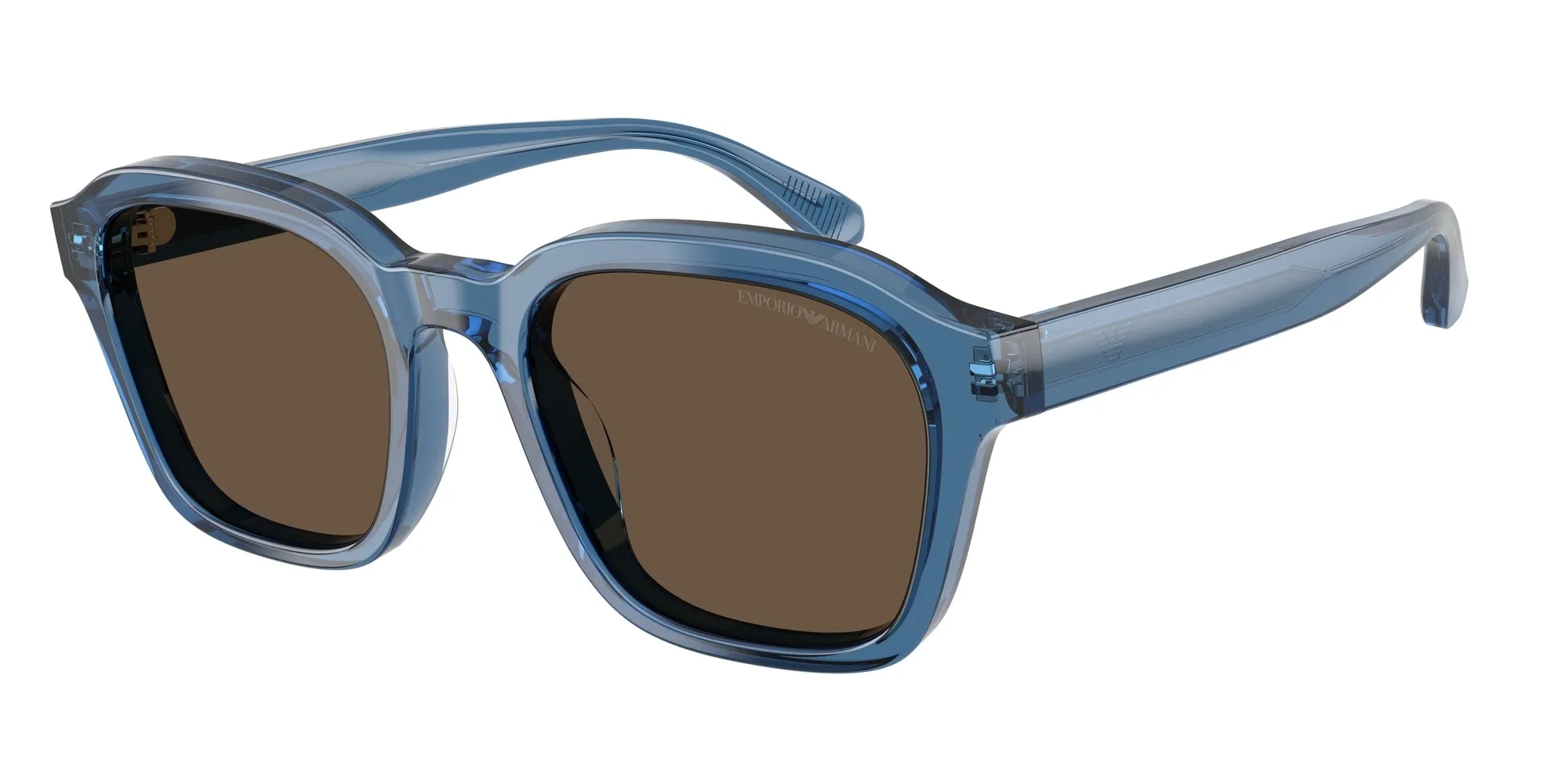 Emporio Armani EA4245U 624787 Occhiali da sole Acetato Blu Marrone Geometrica Normale - immagine 1