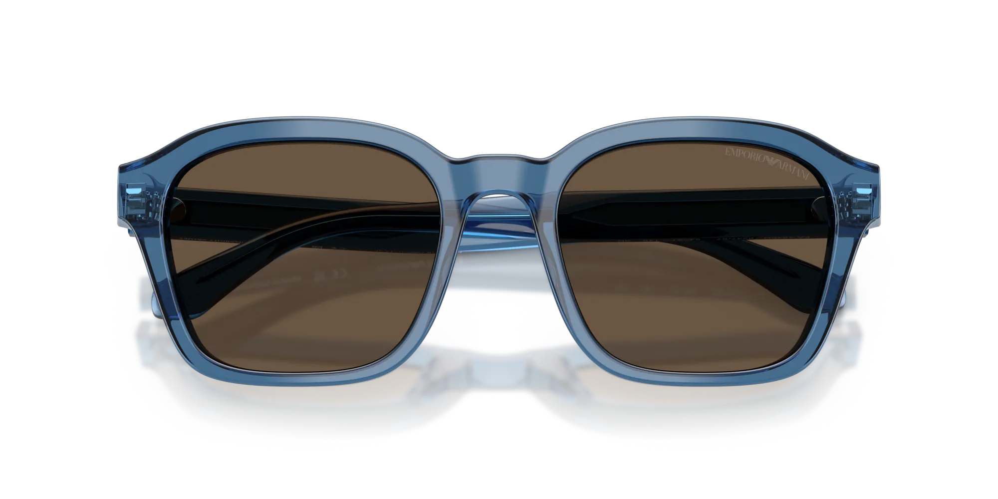 Emporio Armani EA4245U 624787 Occhiali da sole Acetato Blu Marrone Geometrica Normale - immagine 2
