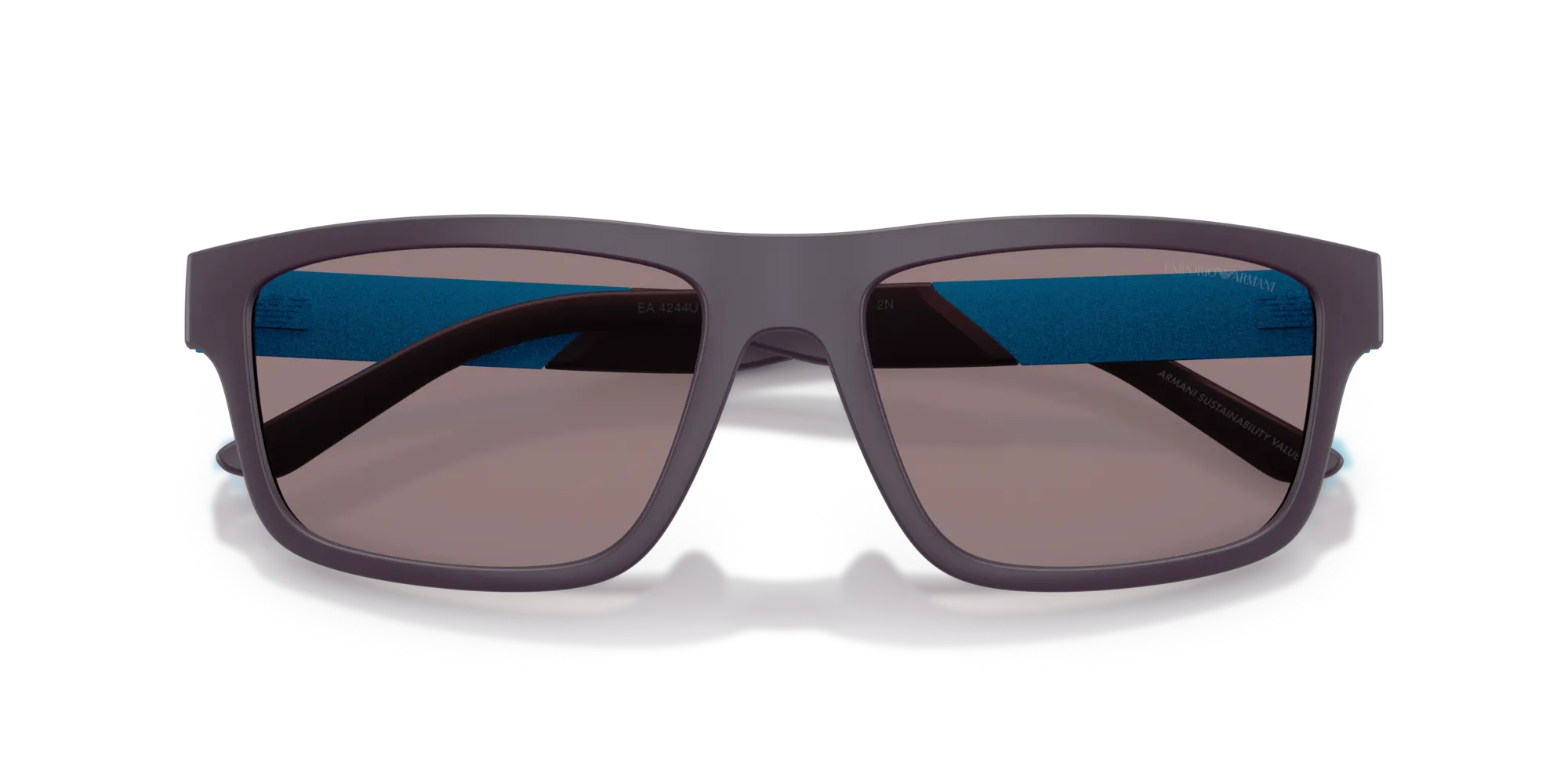 Emporio Armani EA4244U 62427N Occhiali da sole Iniettato Viola Marrone Squadrata Normale - immagine 2