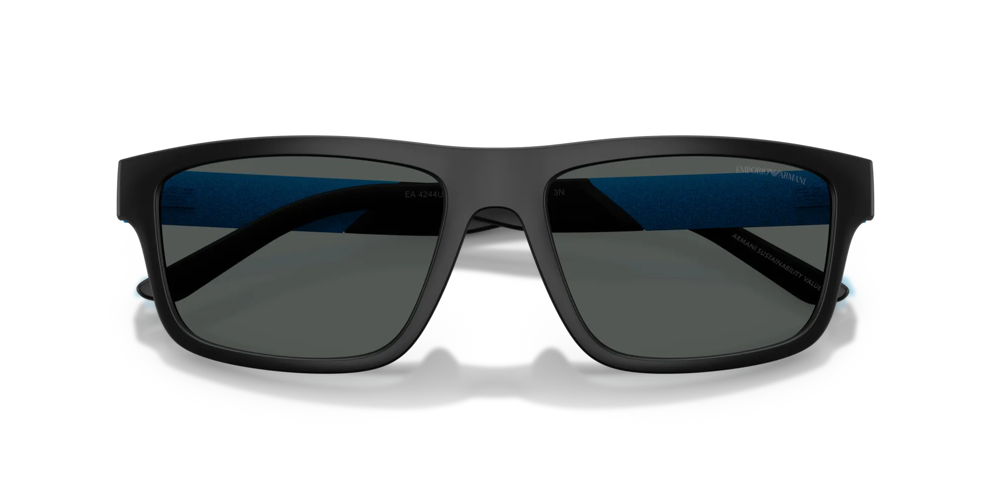 Emporio Armani EA4244U 500187 Occhiali da sole Iniettato Nero Grigio Squadrata Normale - immagine 2