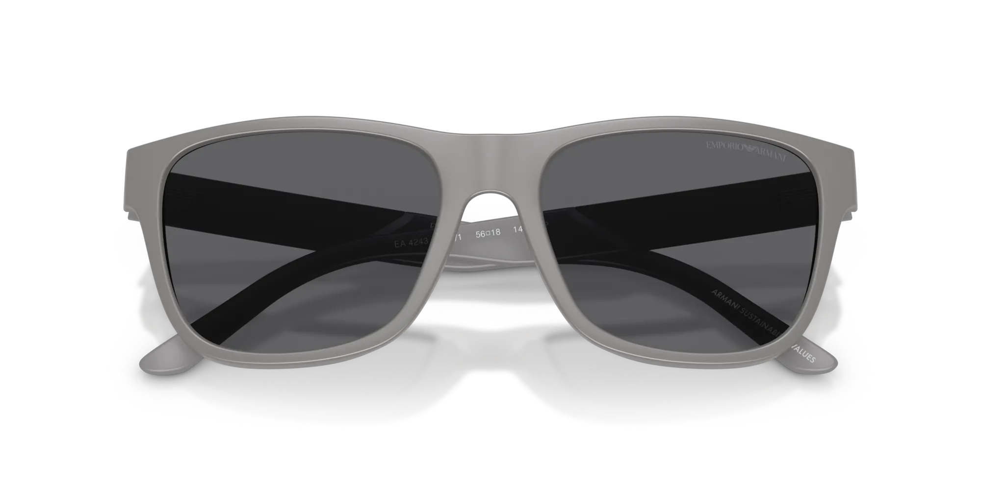 Emporio Armani EA4243 6245/1 Occhiali da sole Iniettato Grigio Grigio Squadrata Polarizzata - immagine 2