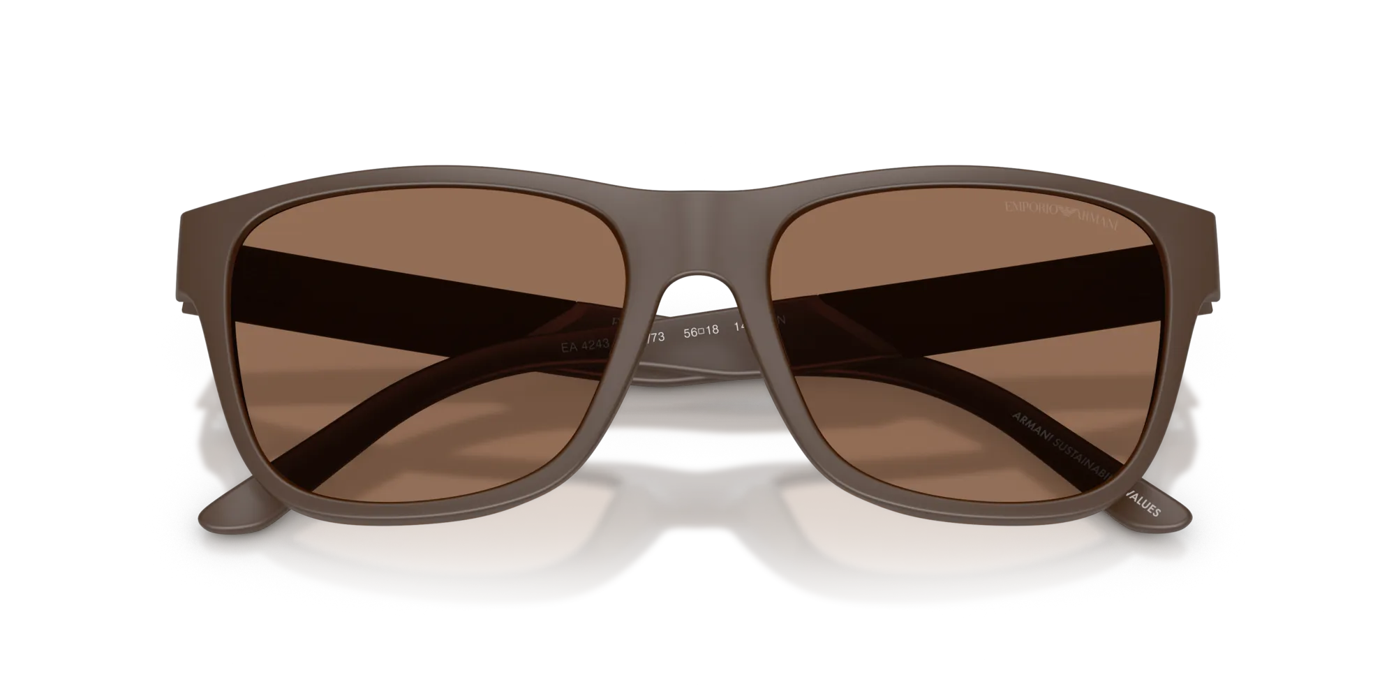 Emporio Armani EA4243 624373 Occhiali da sole Iniettato Marrone Marrone Squadrata Normale - immagine 2