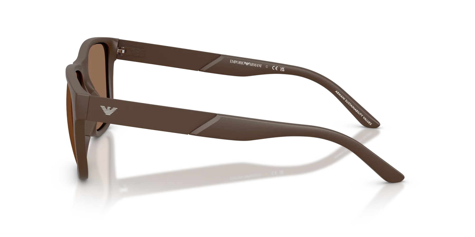 Emporio Armani EA4243 624373 Occhiali da sole Iniettato Marrone Marrone Squadrata Normale - immagine 4