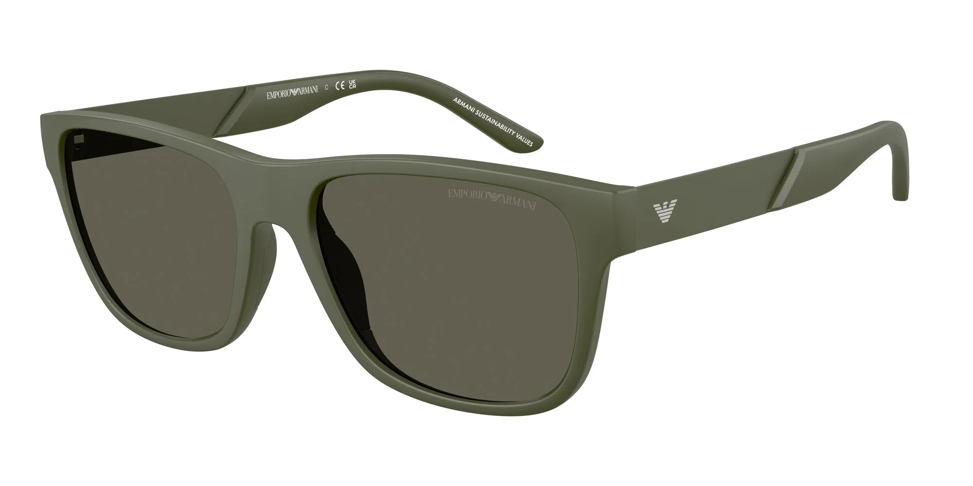 Emporio Armani EA4243 618471 Occhiali da sole Iniettato Verde Marrone Squadrata Normale - immagine 1