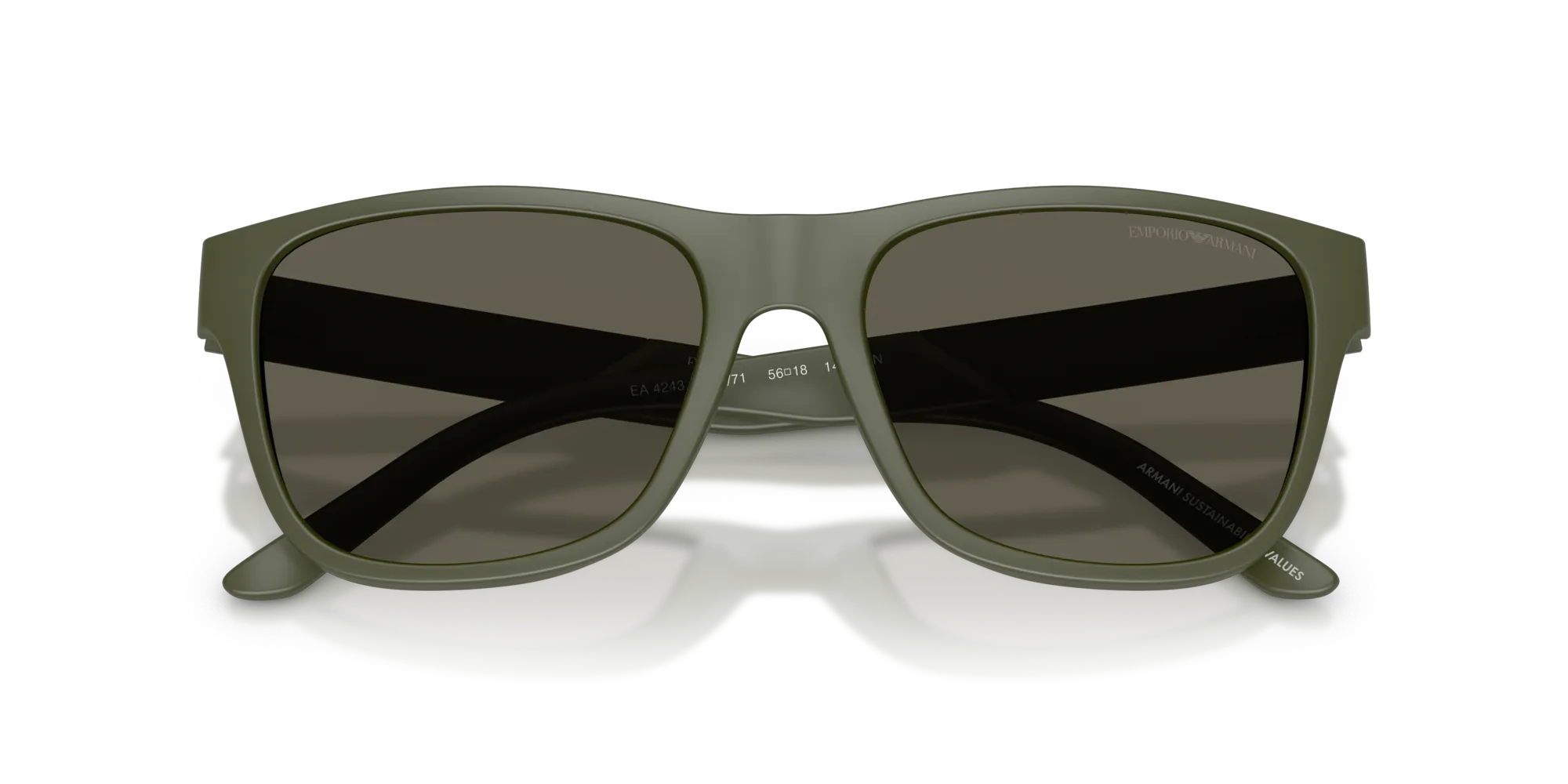 Emporio Armani EA4243 618471 Occhiali da sole Iniettato Verde Marrone Squadrata Normale - immagine 2