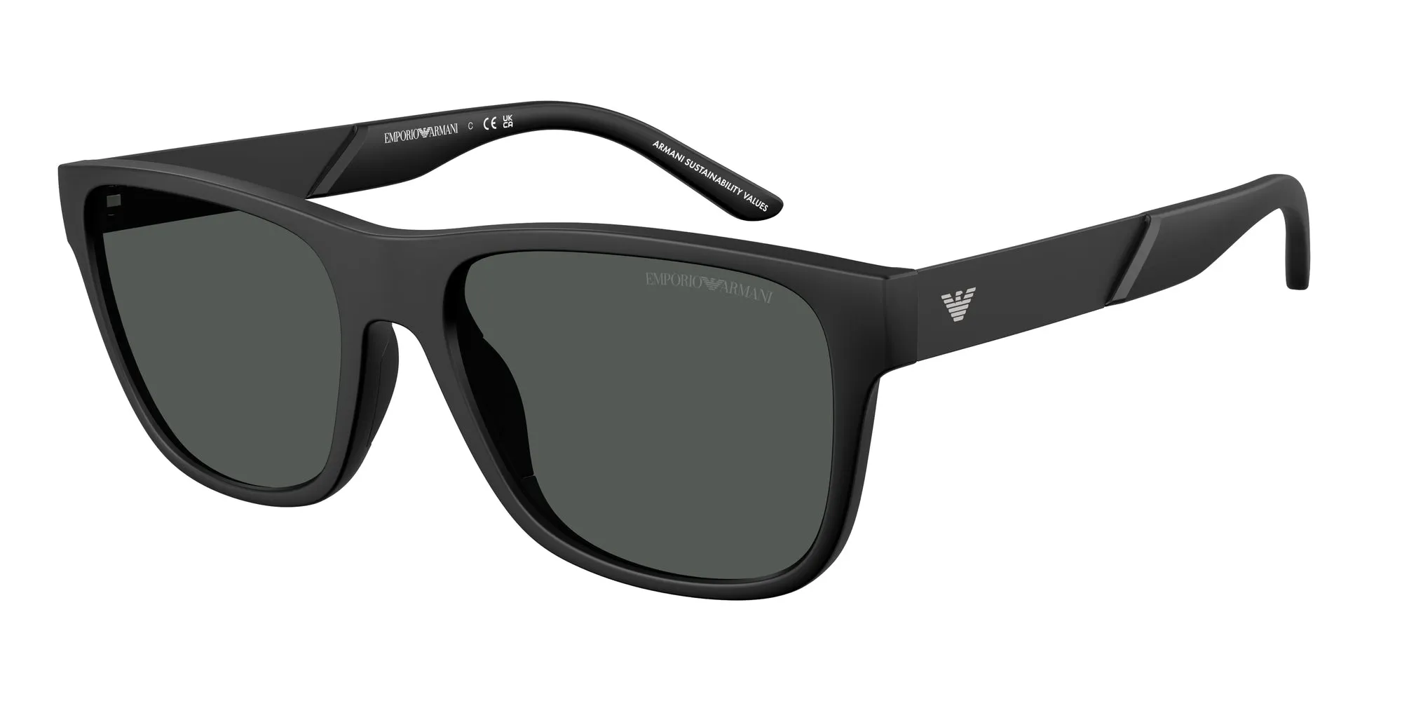 Emporio Armani EA4243 5001T3 Occhiali da sole Iniettato Nero Grigio Squadrata Normale - immagine 1