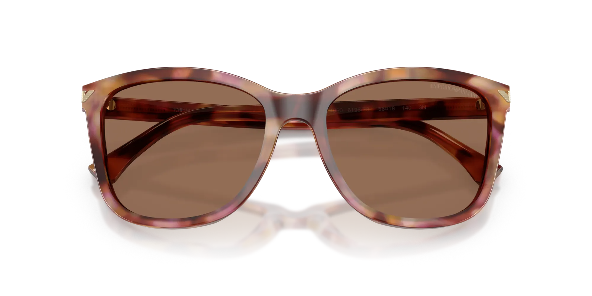 Emporio Armani EA4060 619673 Occhiali da sole Acetato Rosso Marrone Squadrata Normale - immagine 2
