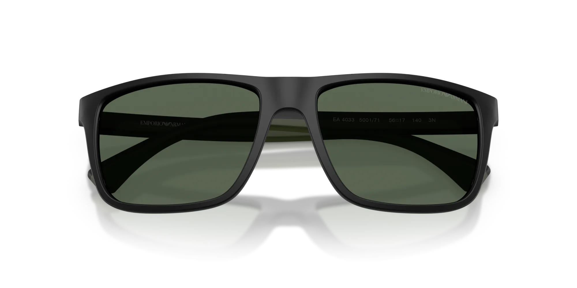 Emporio Armani EA4033 500171 Occhiali da sole Iniettato Nero Verde Squadrata Normale - immagine 2