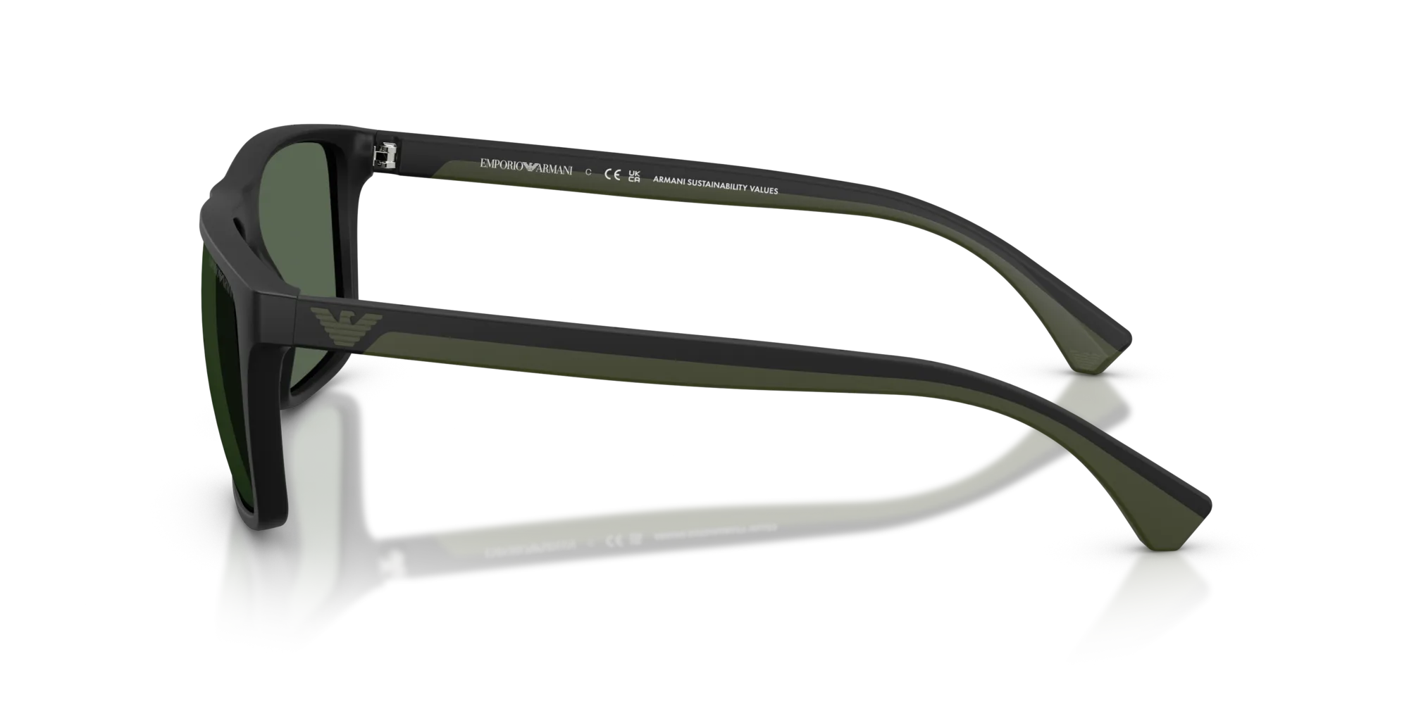 Emporio Armani EA4033 500171 Occhiali da sole Iniettato Nero Verde Squadrata Normale - immagine 4