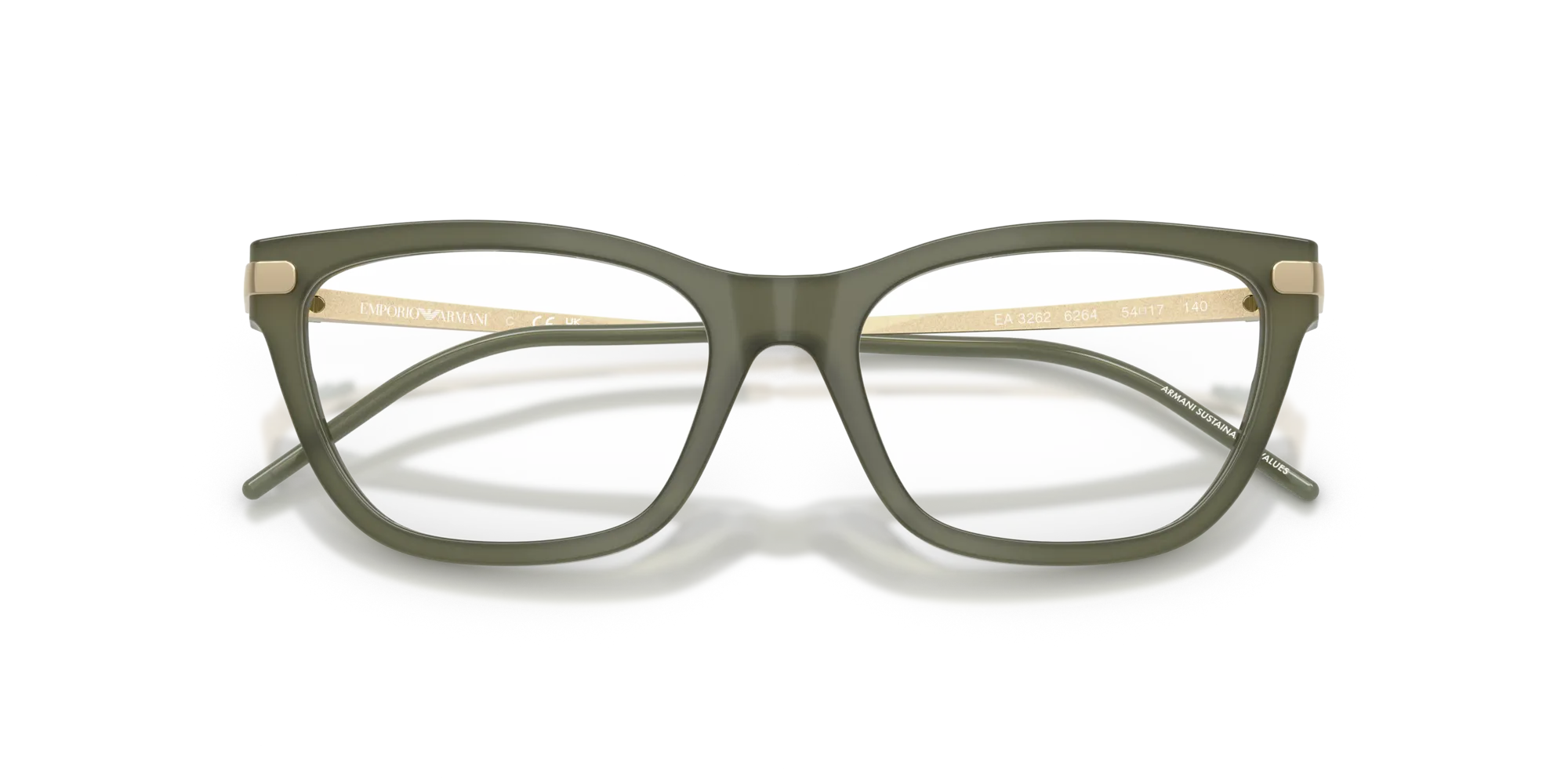 Emporio Armani EA3262 6264 Montature da vista Acetato Verde Cat Eye Normale - immagine 2
