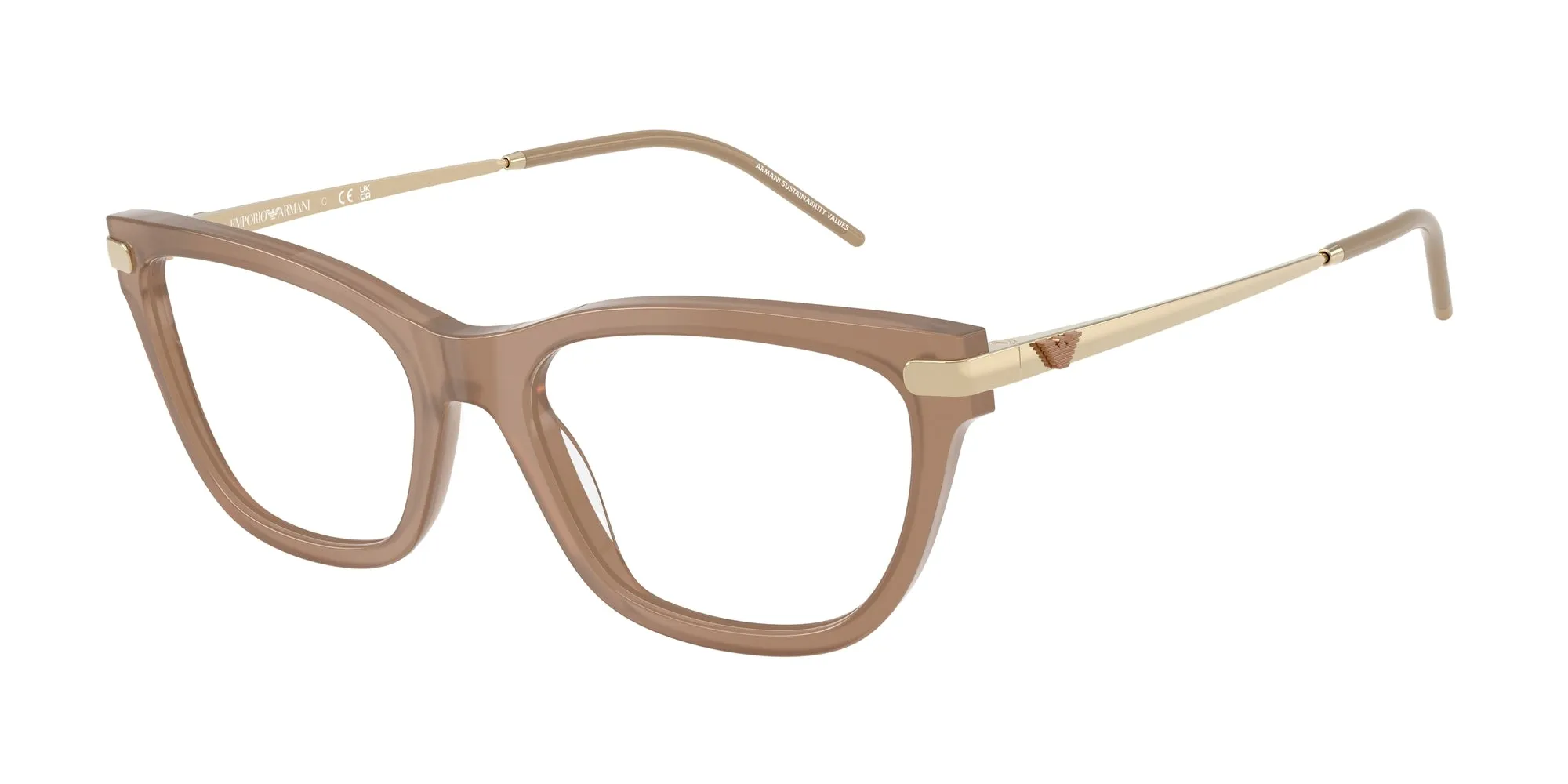 Emporio Armani EA3262 6263 Montature da vista Acetato Marrone Cat Eye Normale - immagine 1
