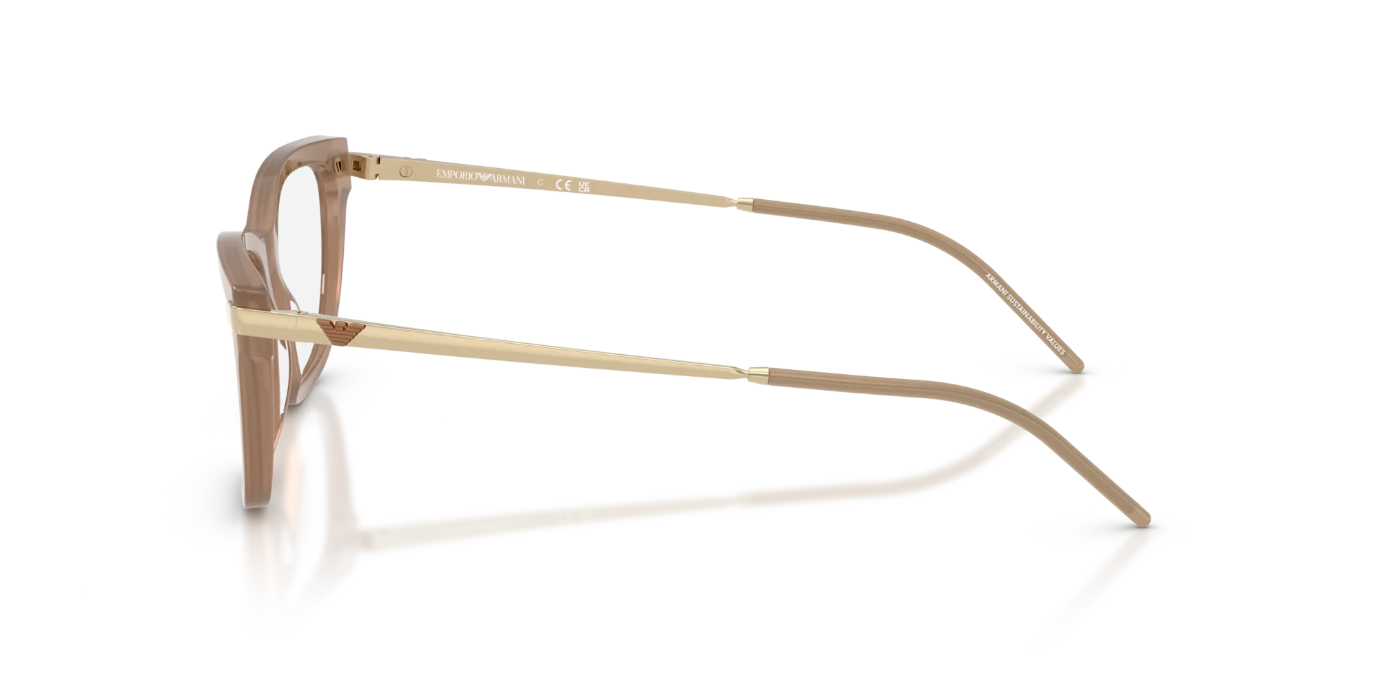 Emporio Armani EA3262 6263 Montature da vista Acetato Marrone Cat Eye Normale - immagine 4
