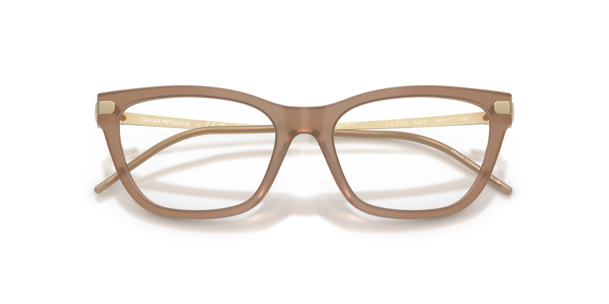 Emporio Armani EA3262 6263 Montature da vista Acetato Marrone Cat Eye Normale - immagine 2
