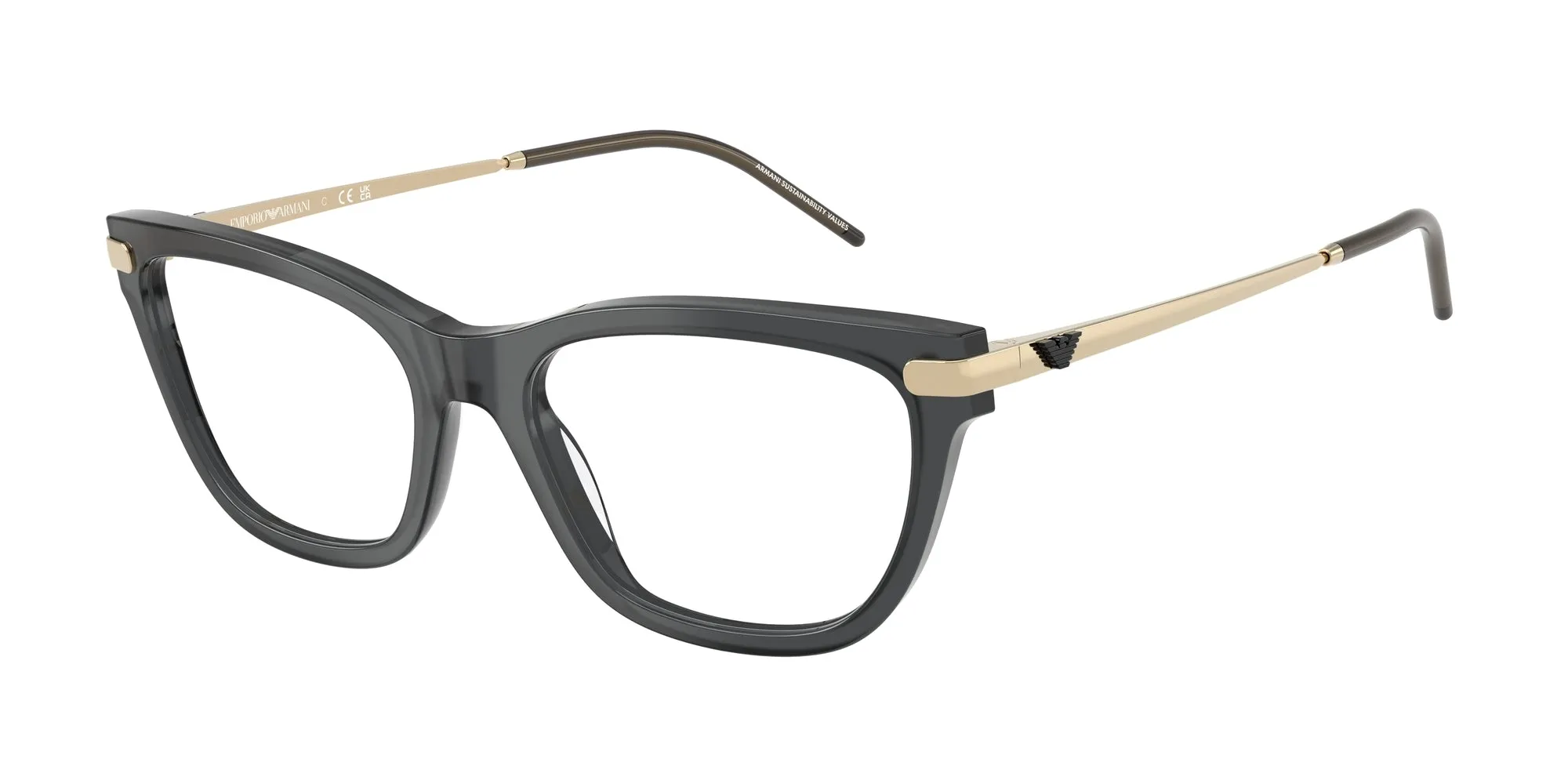 Emporio Armani EA3262 6262 Montature da vista Acetato Grigio Cat Eye Normale - immagine 1