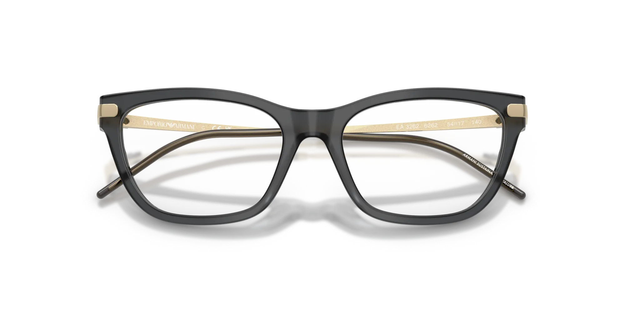 Emporio Armani EA3262 6262 Montature da vista Acetato Grigio Cat Eye Normale - immagine 2