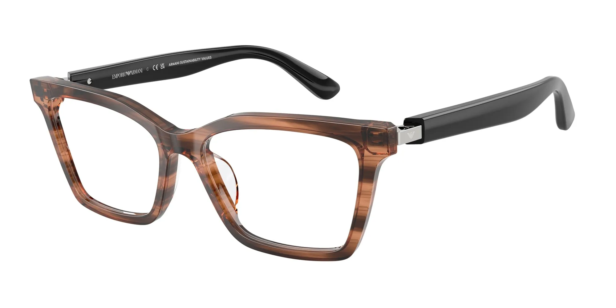 Emporio Armani EA3261U 6266 Montature da vista Acetato Marrone Farfalla Normale - immagine 1