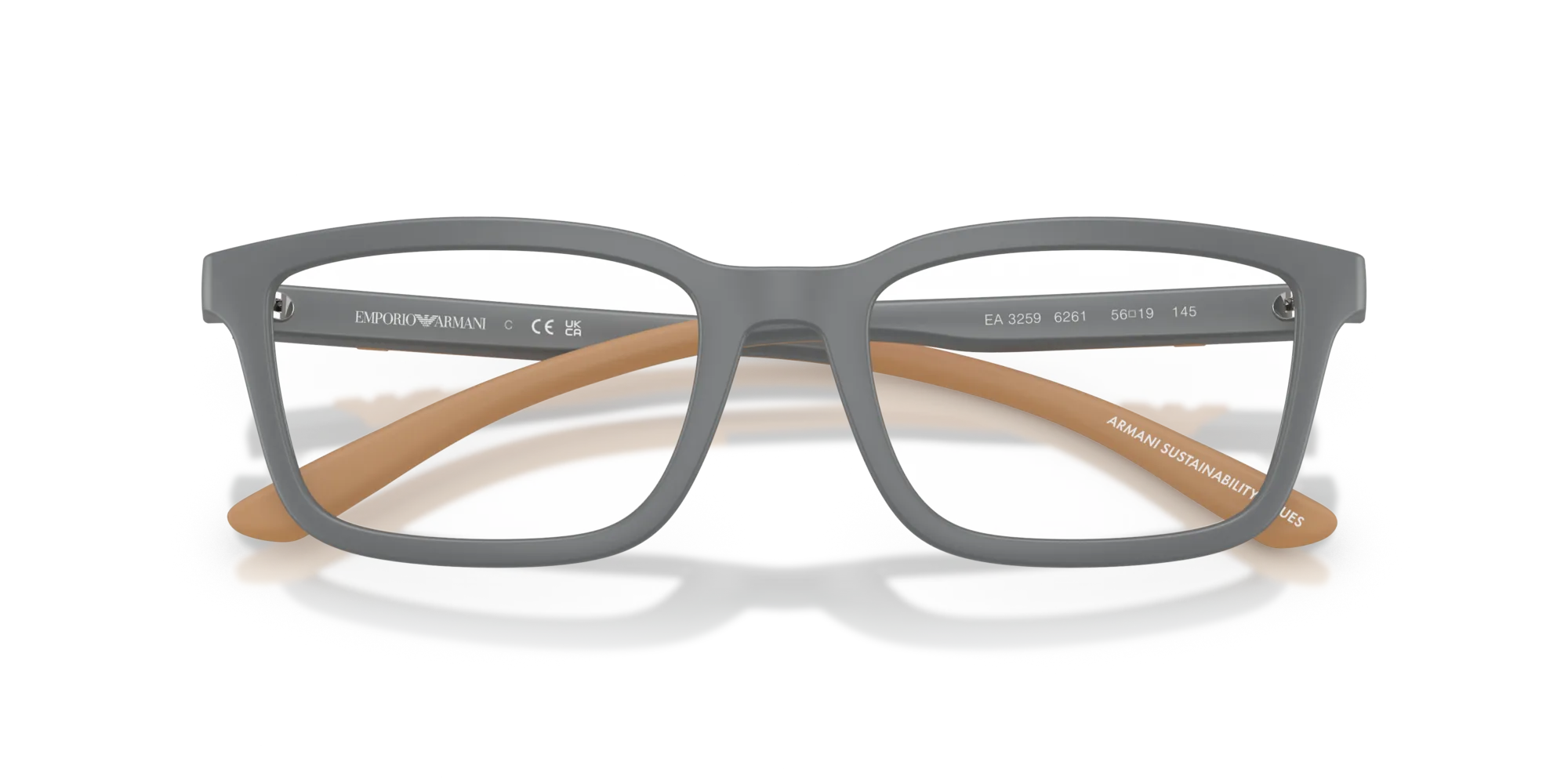 Emporio Armani EA3259 6261 Montature da vista Iniettato Grigio Squadrata Normale - immagine 2