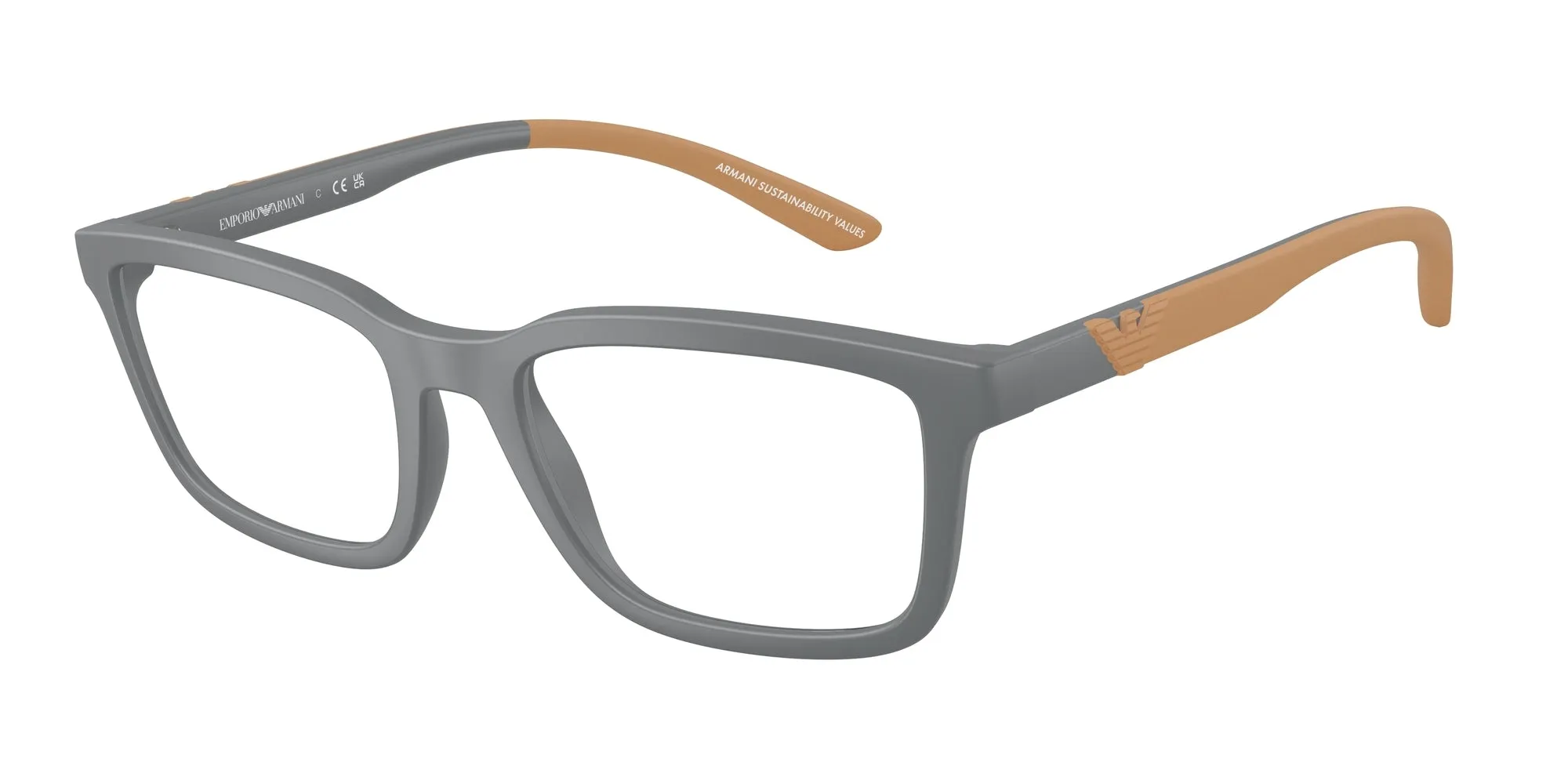 Emporio Armani EA3259 6261 Montature da vista Iniettato Grigio Squadrata Normale - immagine 1