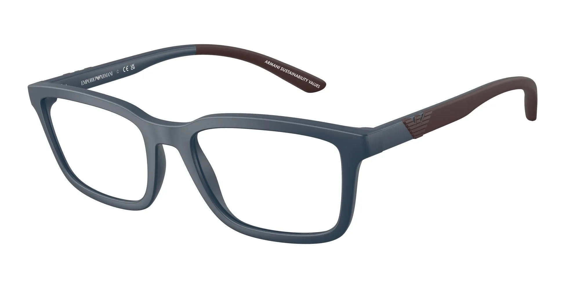 Emporio Armani EA3259 6260 Montature da vista Iniettato Blu Squadrata Normale - immagine 1