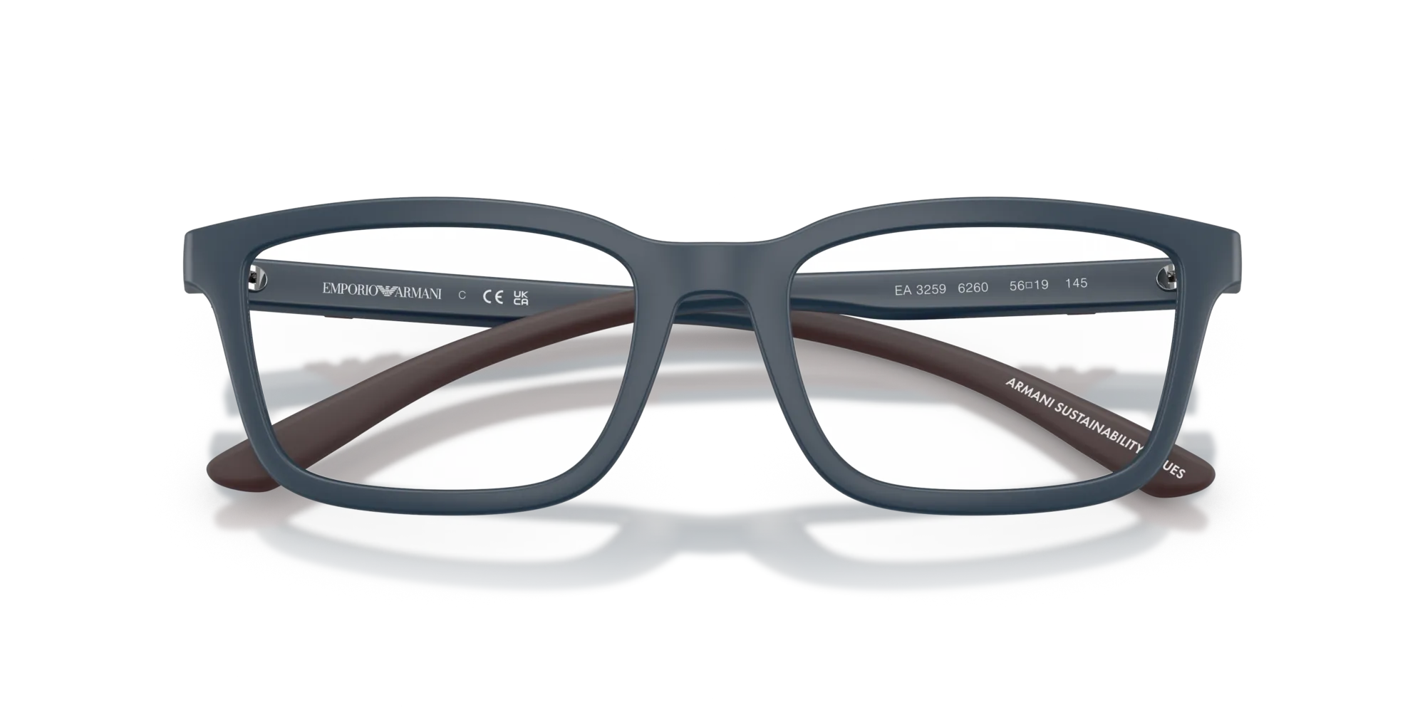 Emporio Armani EA3259 6260 Montature da vista Iniettato Blu Squadrata Normale - immagine 2