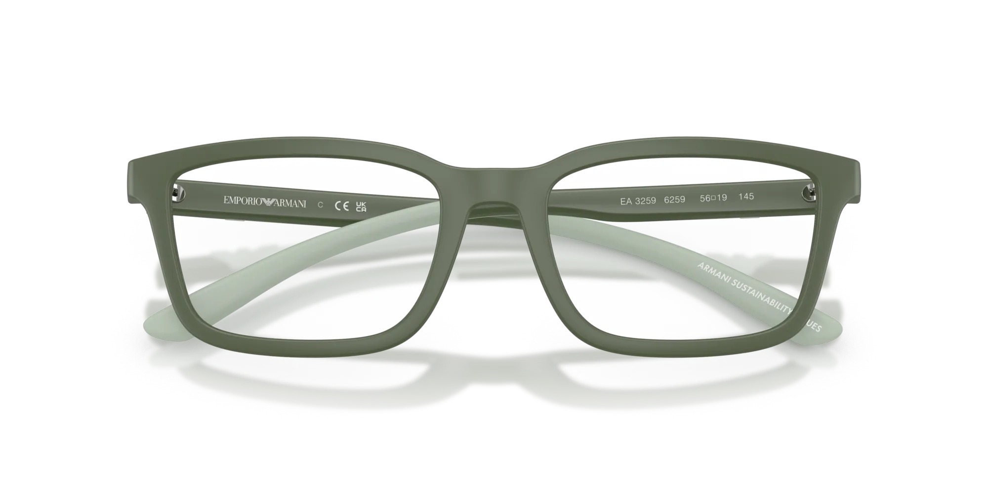 Emporio Armani EA3259 6259 Montature da vista Iniettato Verde Squadrata Normale - immagine 2