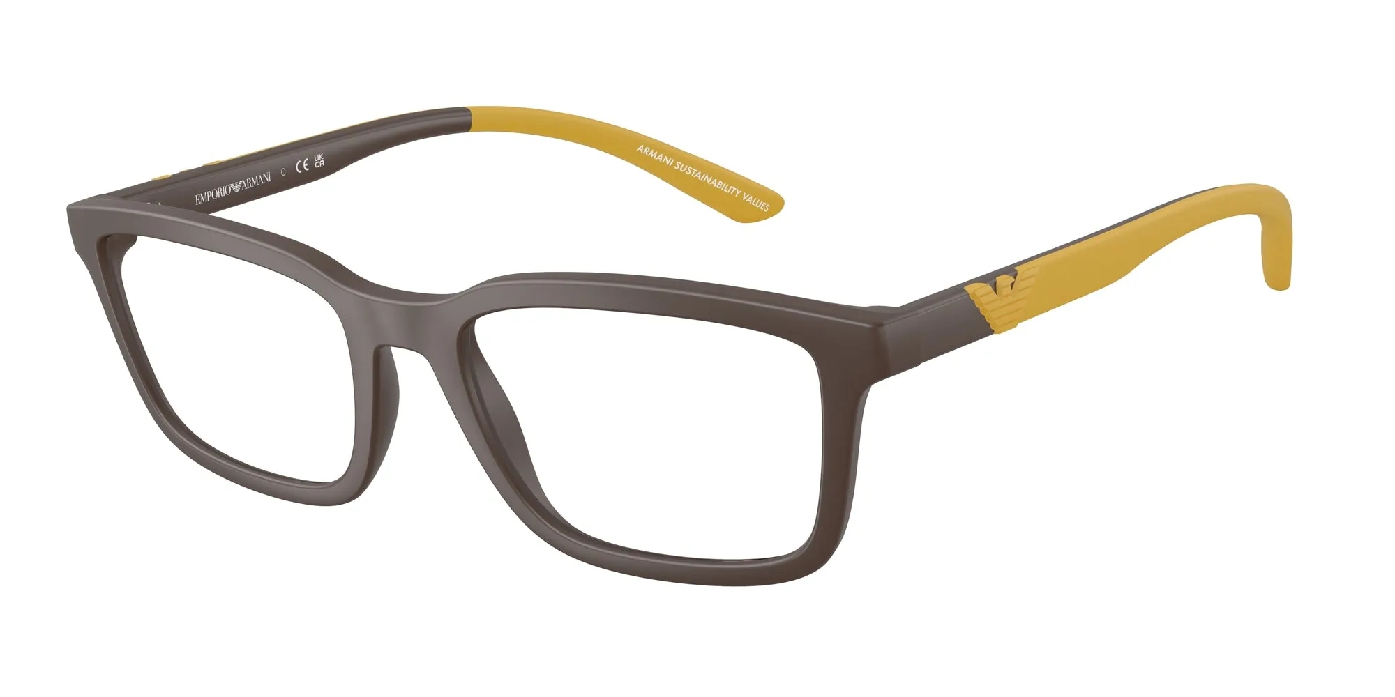 Emporio Armani EA3259 6258 Montature da vista Iniettato Marrone Squadrata Normale - immagine 1