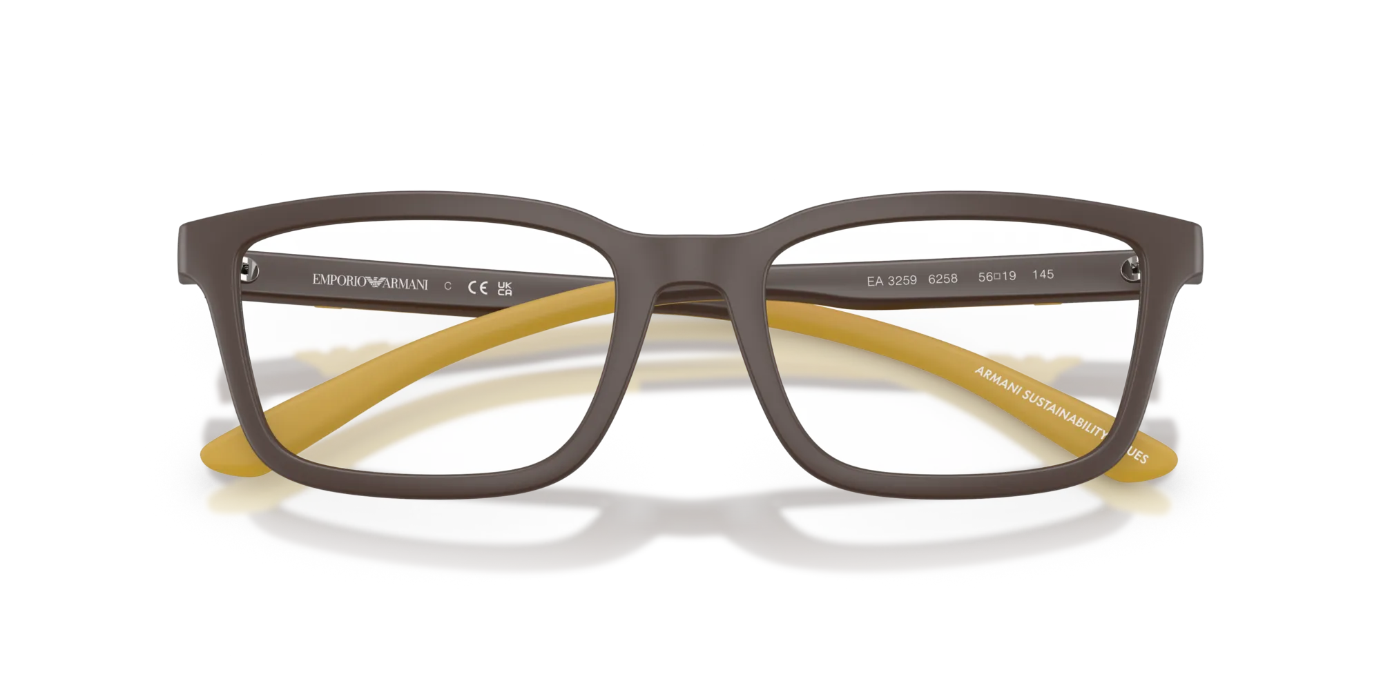 Emporio Armani EA3259 6258 Montature da vista Iniettato Marrone Squadrata Normale - immagine 2