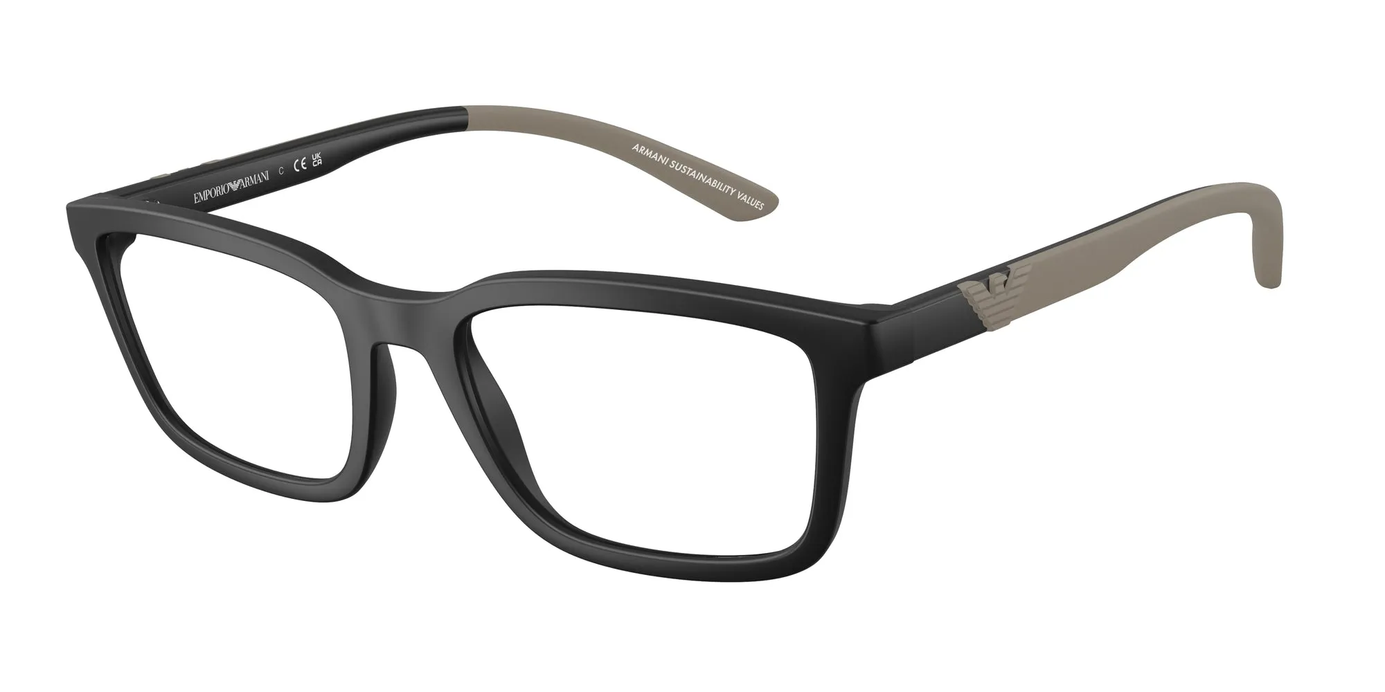 Emporio Armani EA3259 5001 Montature da vista Iniettato Nero Squadrata Normale - immagine 1