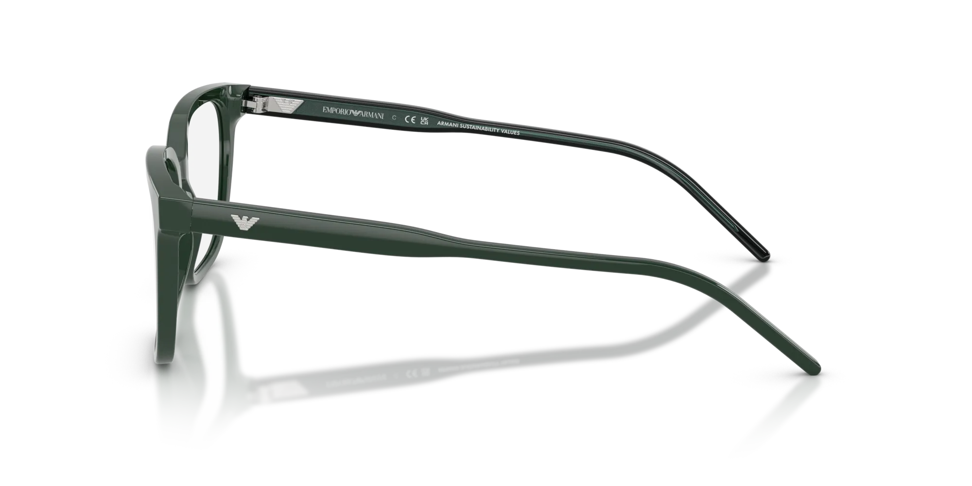 Emporio Armani EA3258 6257 Montature da vista Acetato Verde Squadrata Normale - immagine 4