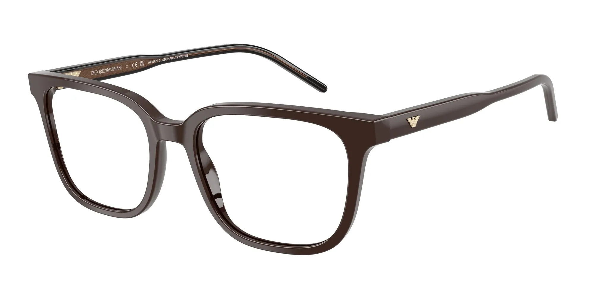 Emporio Armani EA3258 6255 Montature da vista Acetato Marrone Squadrata Normale - immagine 1