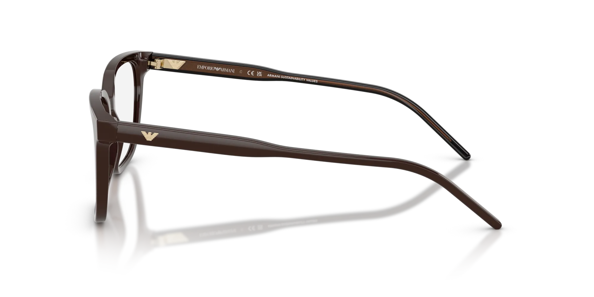 Emporio Armani EA3258 6255 Montature da vista Acetato Marrone Squadrata Normale - immagine 4