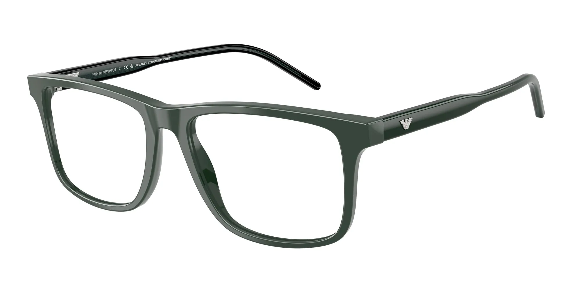 Emporio Armani EA3257 6257 Montature da vista Acetato Verde Squadrata Normale - immagine 1