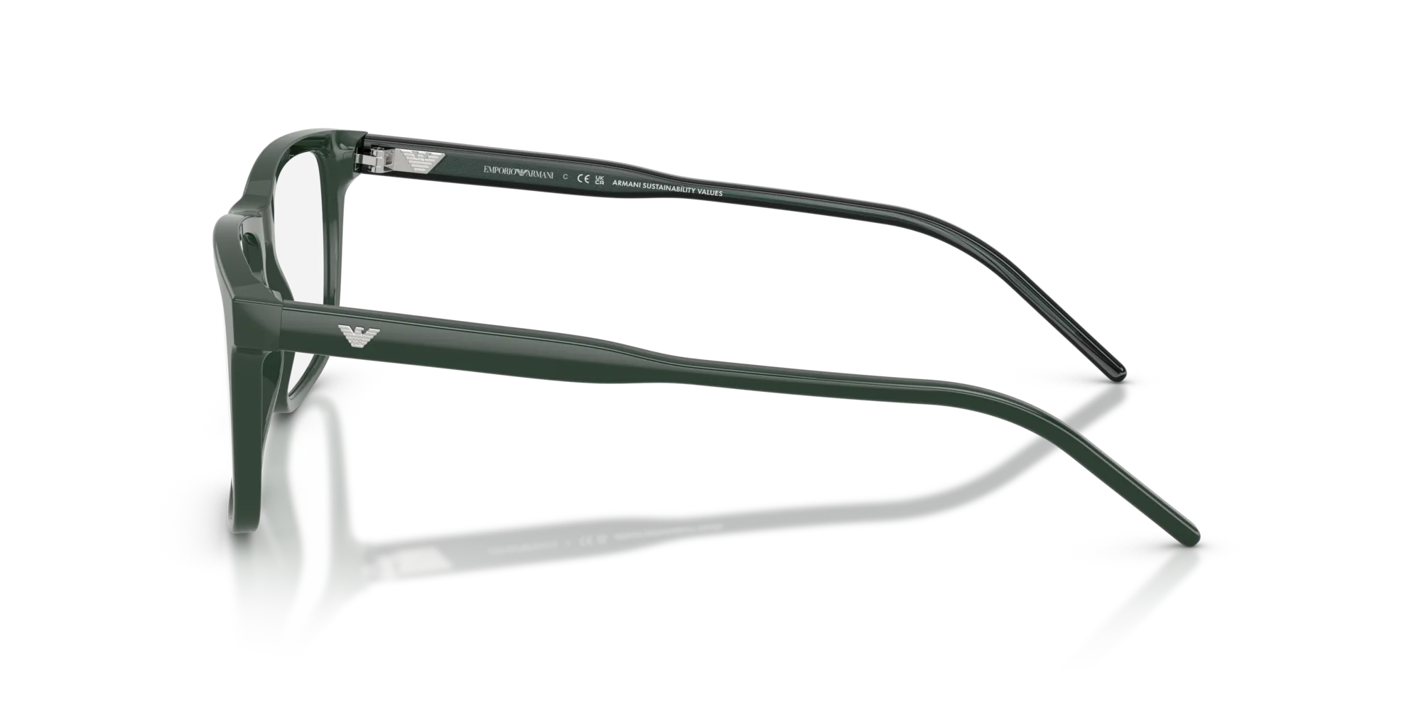 Emporio Armani EA3257 6257 Montature da vista Acetato Verde Squadrata Normale - immagine 4