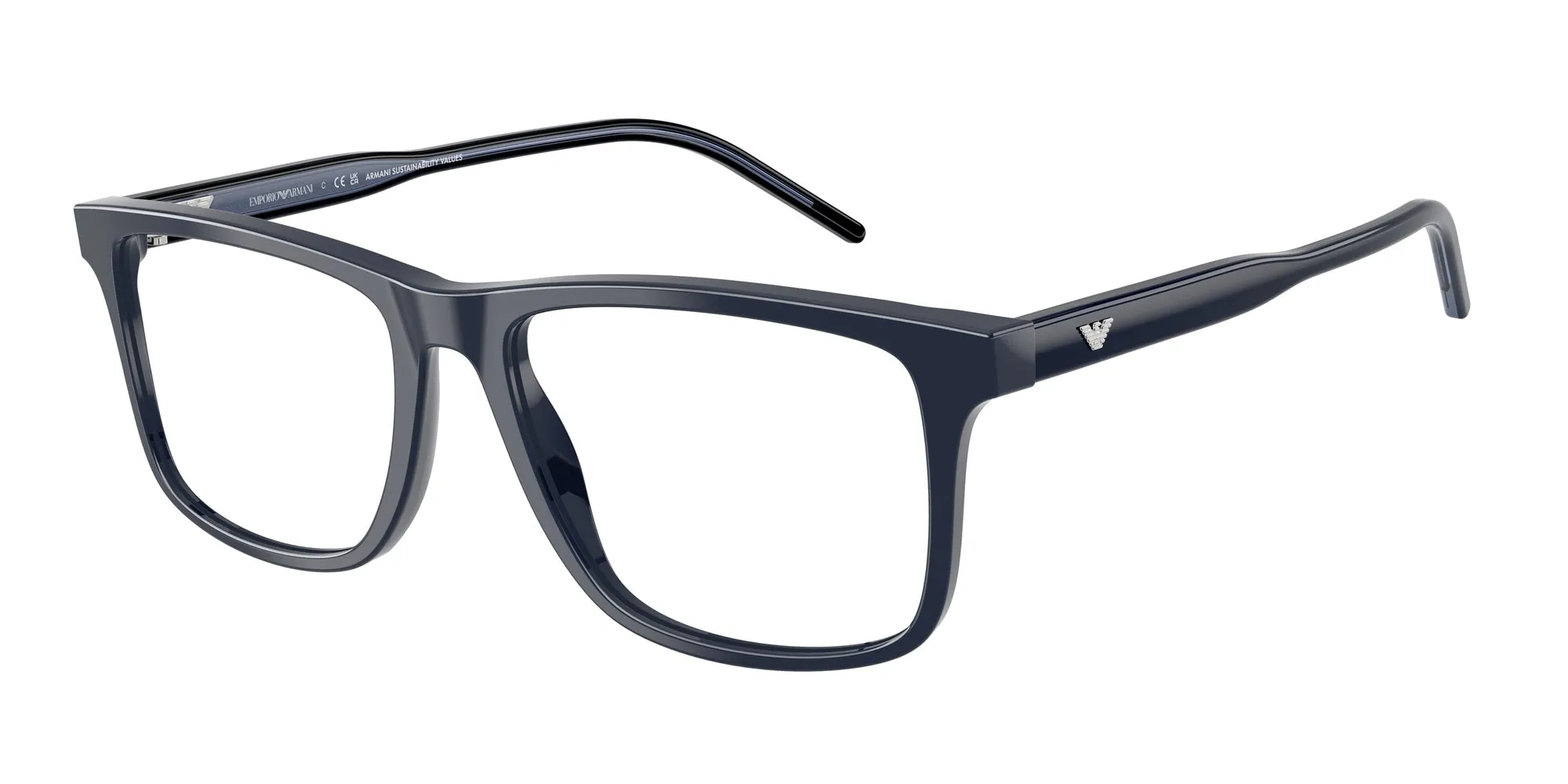 Emporio Armani EA3257 6256 Montature da vista Acetato Blu Squadrata Normale - immagine 1