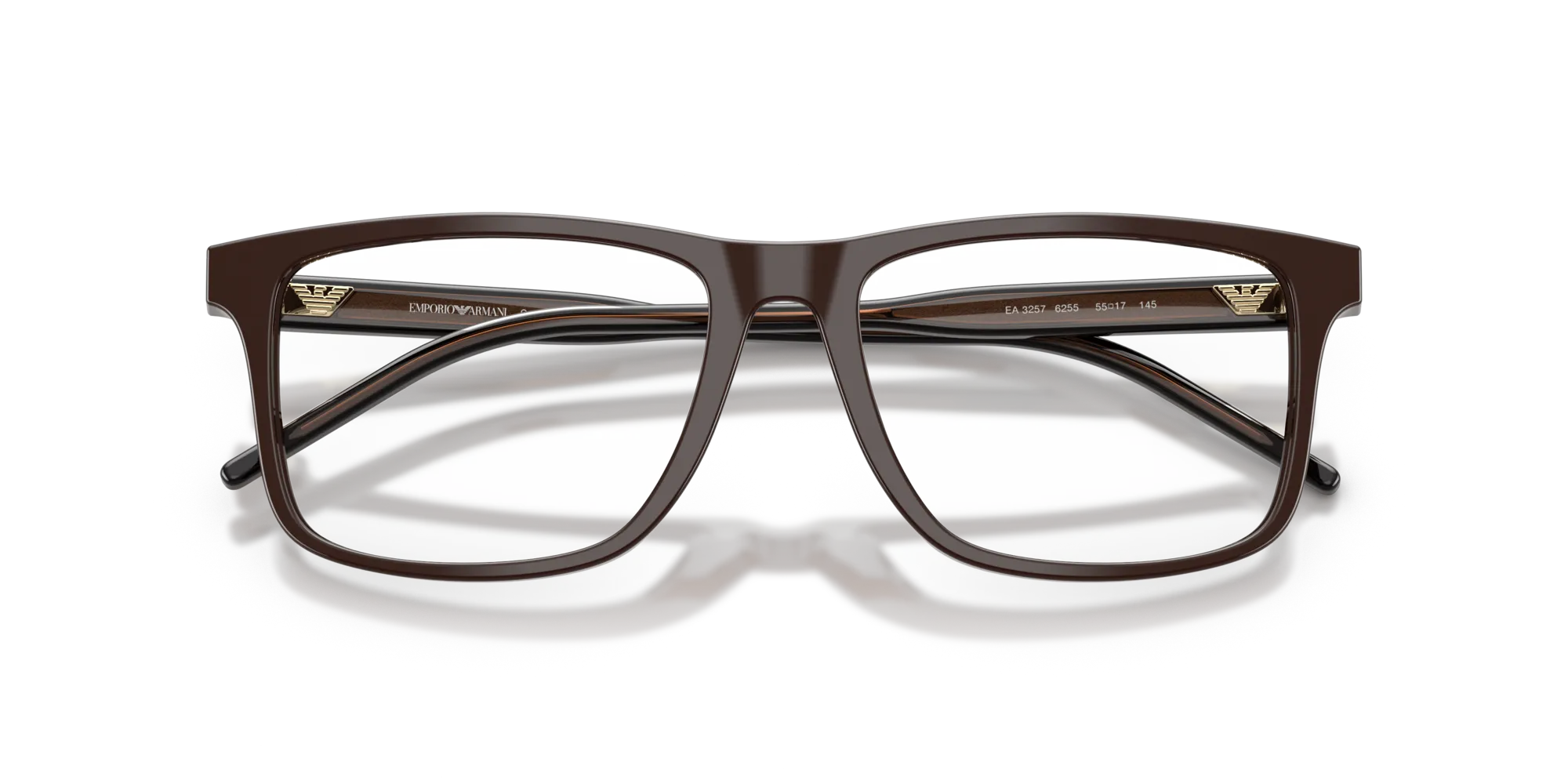 Emporio Armani EA3257 6255 Montature da vista Acetato Marrone Trasparente Squadrata Normale - immagine 2