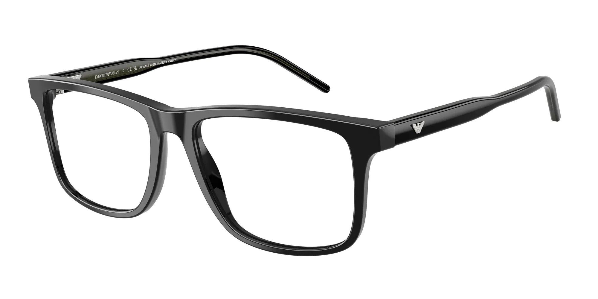 Emporio Armani EA3257 5017 Montature da vista Acetato Nero Squadrata Normale - immagine 1