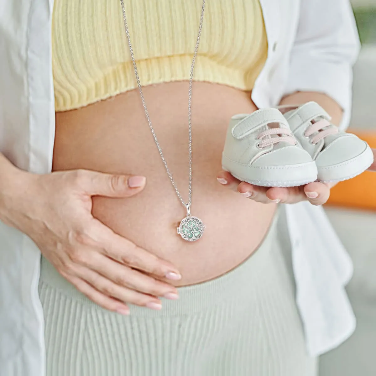 AEONSLOVE Chiama Angeli Gravidanza Richiamo degli Angeli Gravidanza Ciondolo Albero della Vita Futura Mamma Regalo Neo Mamme - immagine 8