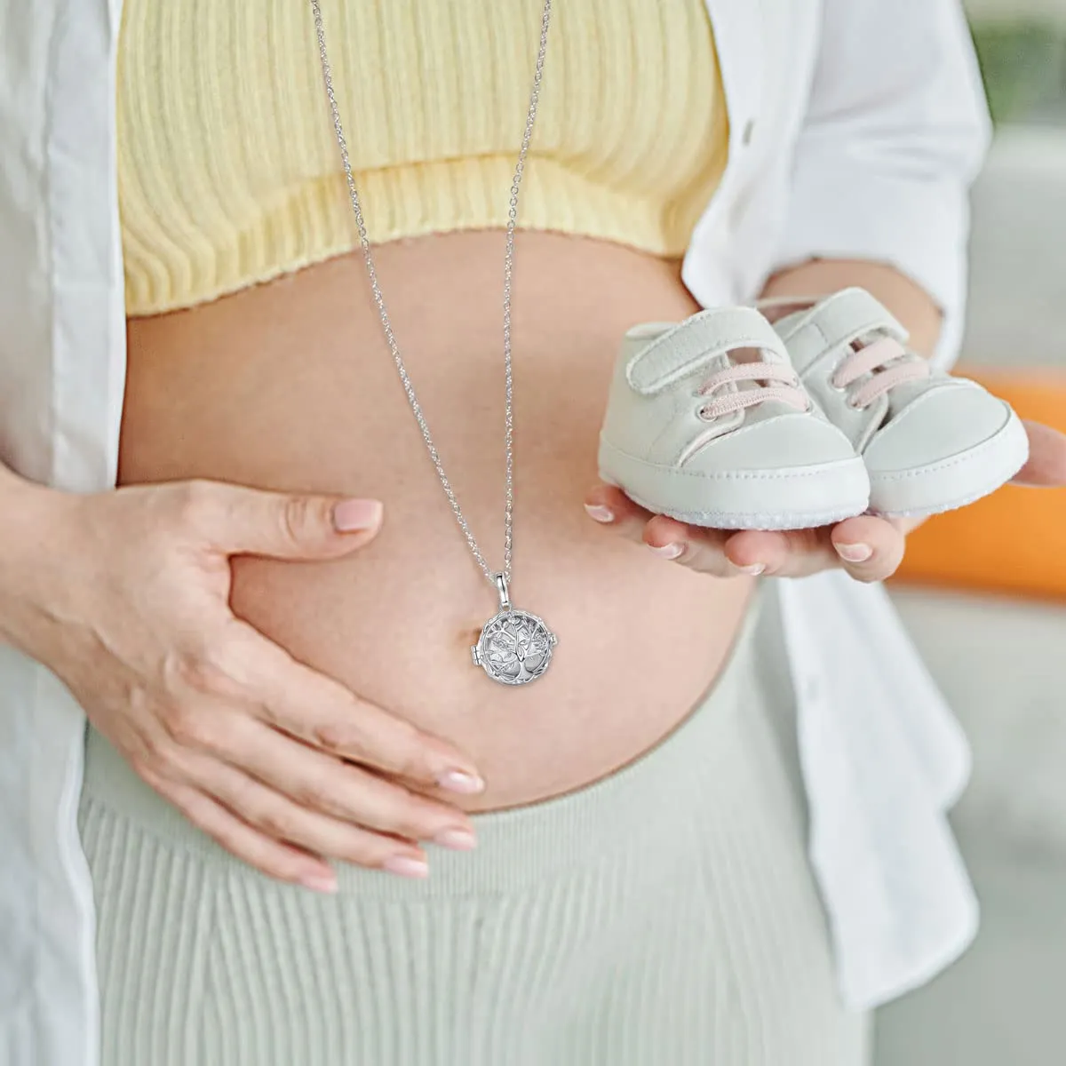 AEONSLOVE Chiama Angeli Gravidanza Richiamo degli Angeli Gravidanza Ciondolo Albero della Vita Futura Mamma Regalo Mamma in Gravidanza - immagine 5