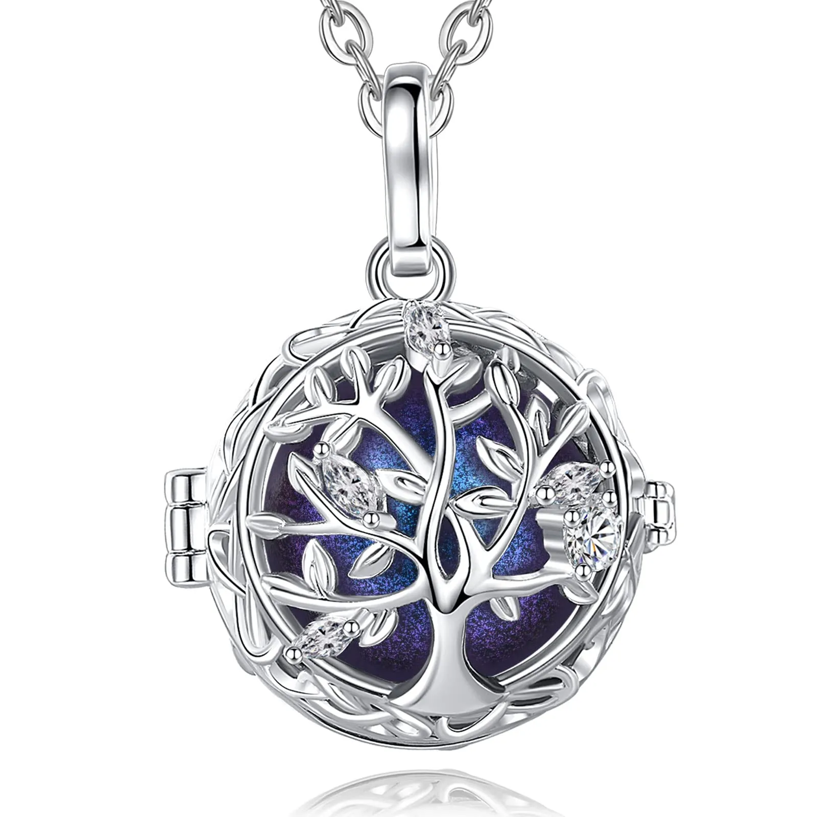 AEONSLOVE Ciondolo Chiama Angeli Gravidanza Albero della Vita Bola Messicana Collana Donna per Gravidanza Richiamo degli Angeli - immagine 1
